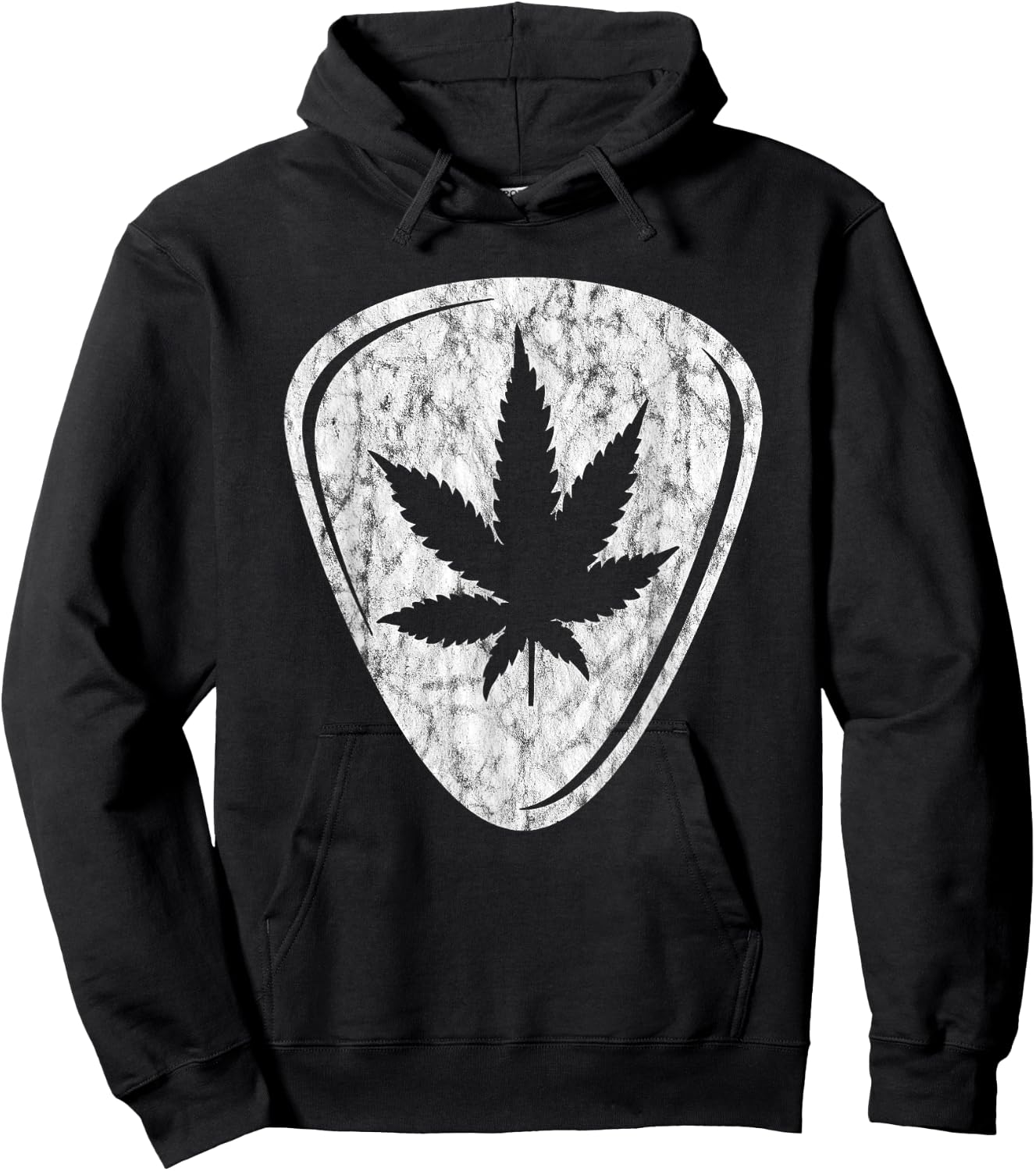 Weed Pot Leaf Guitar Plectrum Pick print Vintage product Hoodie - Hoodie | Black