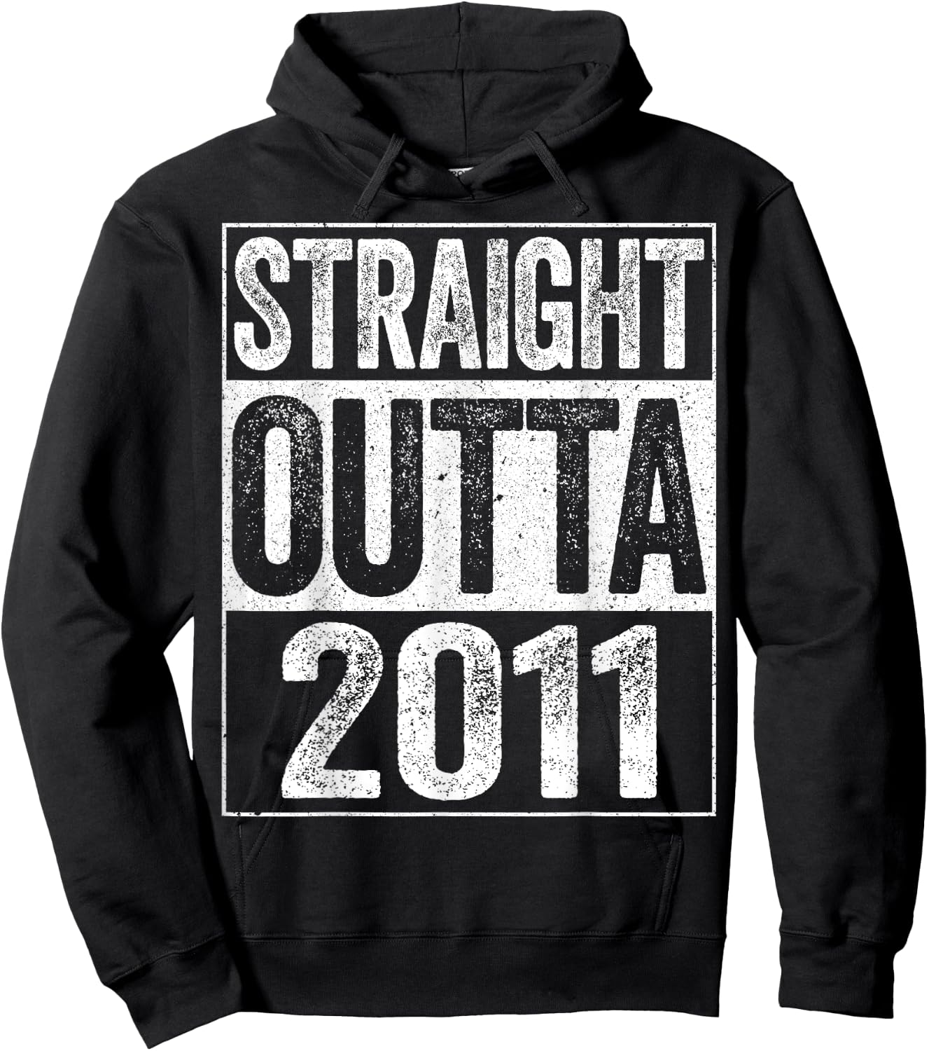 Straight Outta 2011 Shirt Kids Boy Girl 14th Birthday Hoodie - Hoodie | Black