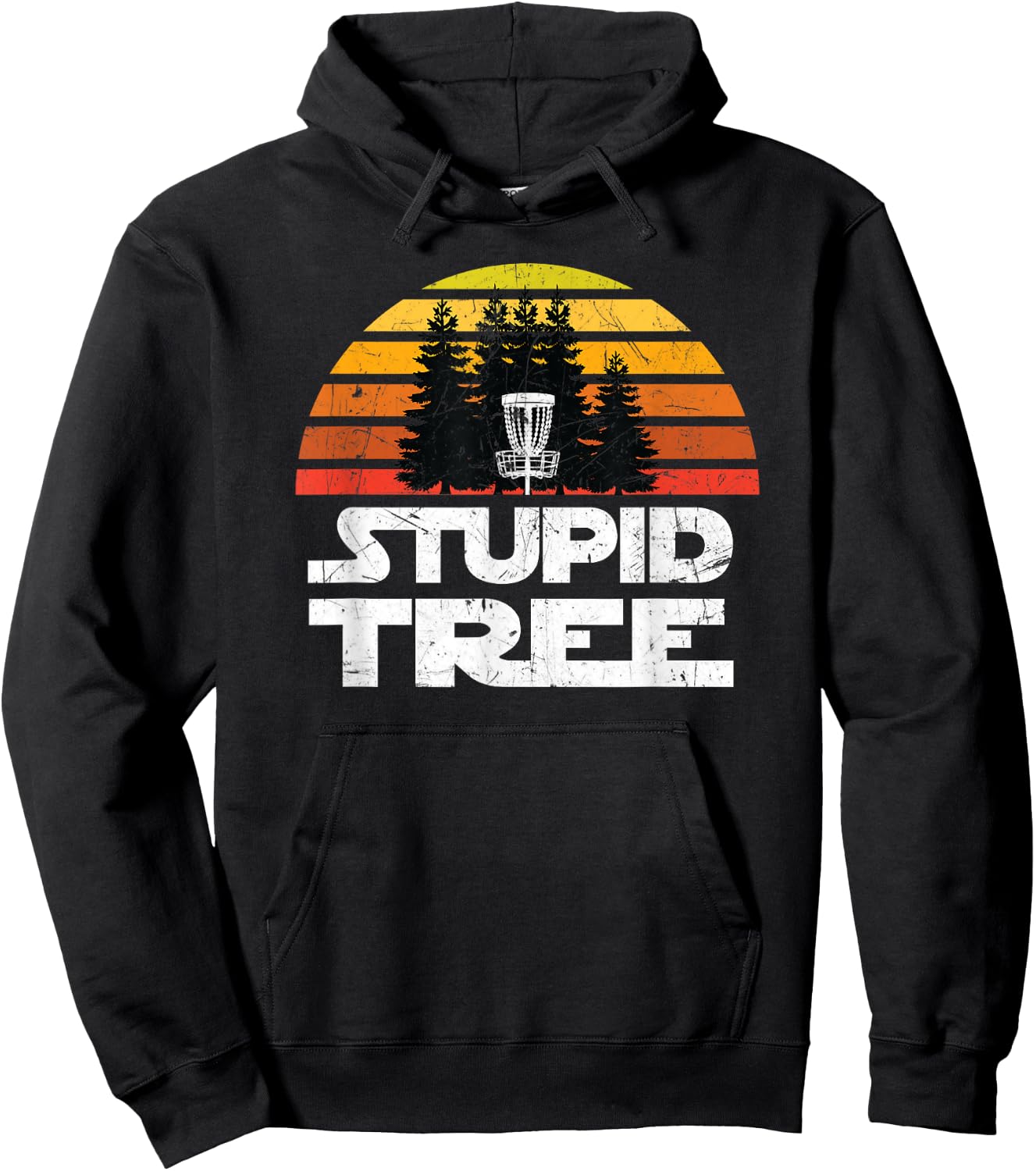 Disc Golf Shirts Stupid Tree Frisbee Golf T Shirt Hoodie - Hoodie | Black