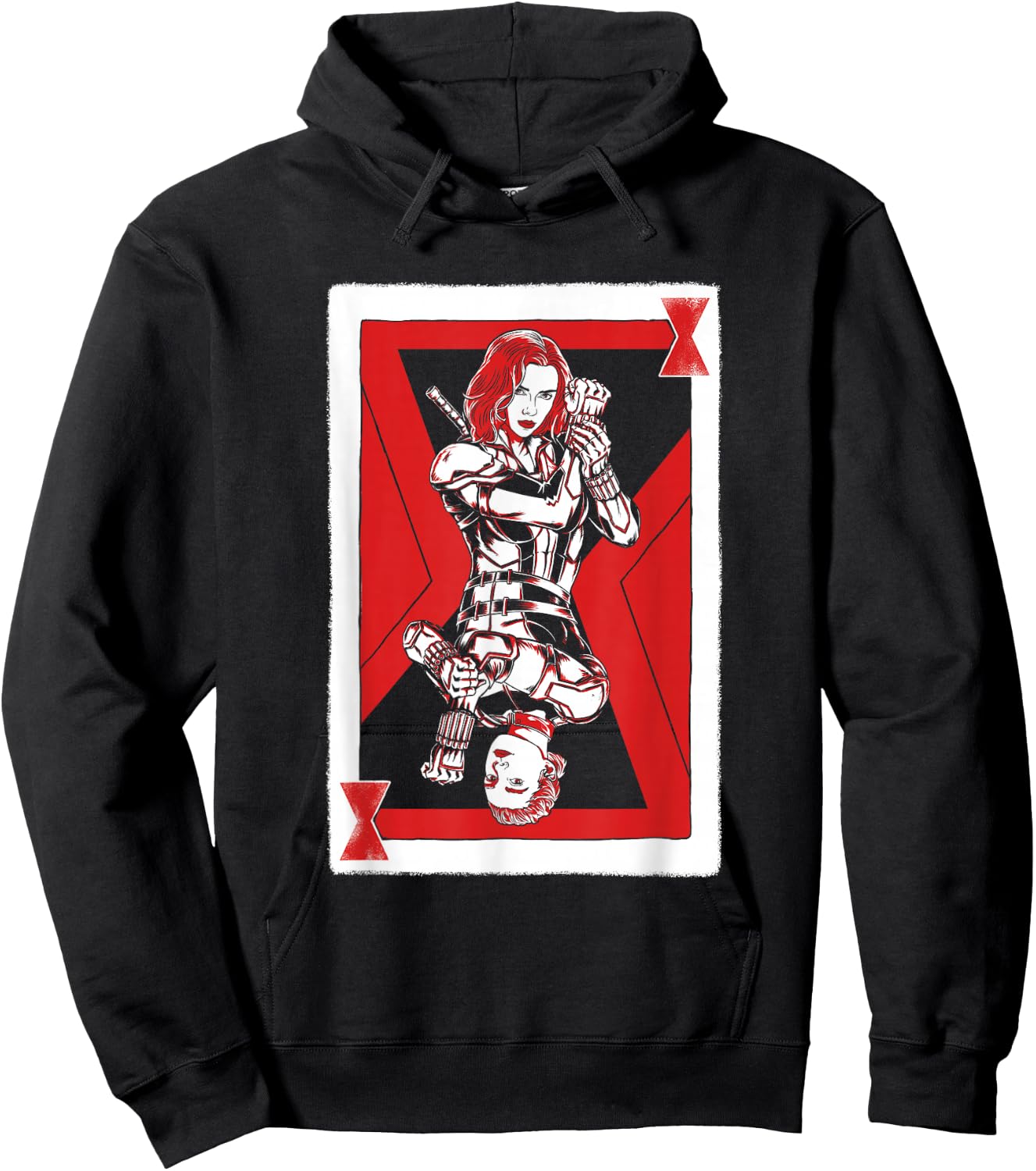Marvel Black Widow Natasha and Yelena Playing Card Hoodie - Hoodie | Black