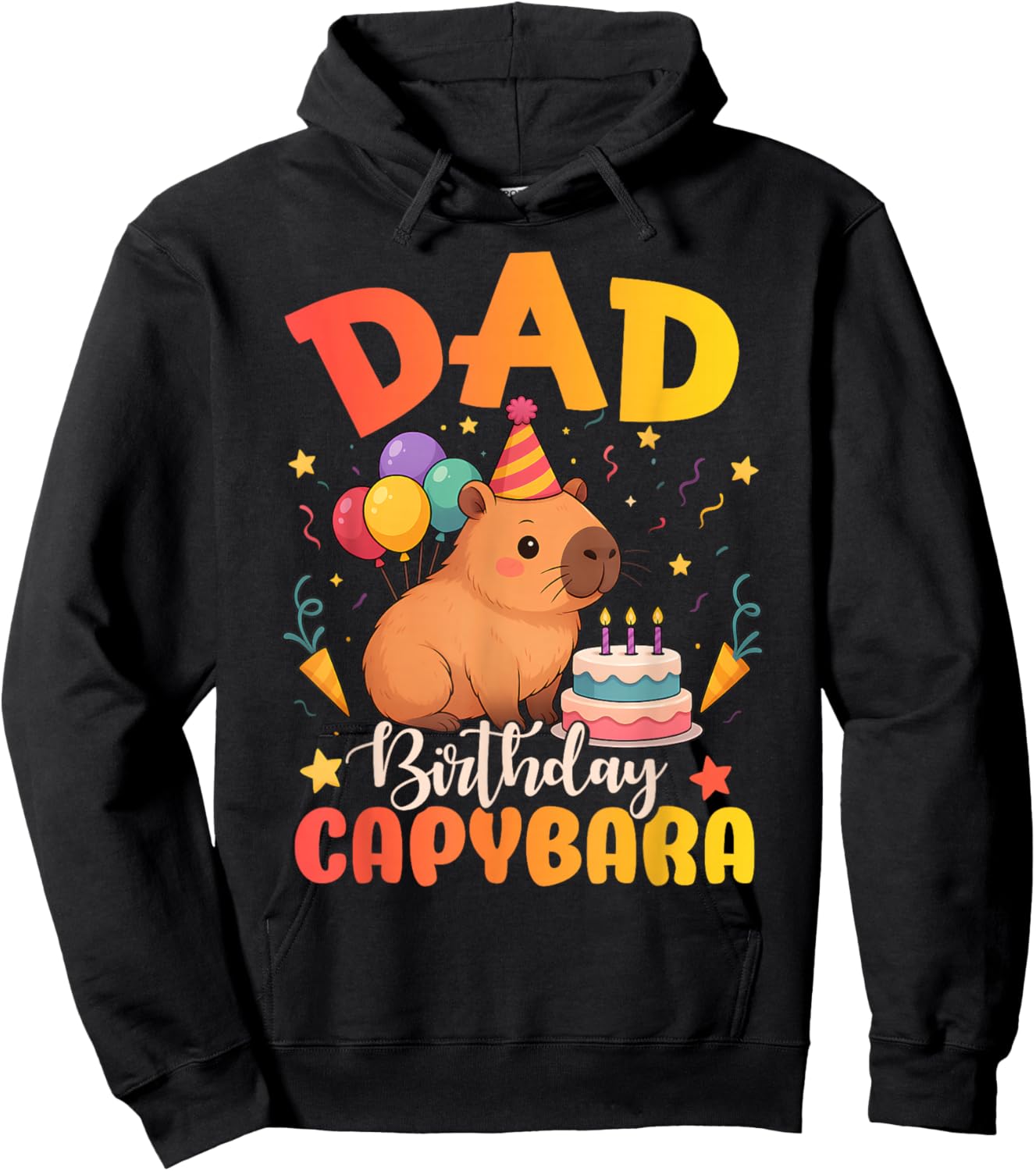 Dad of The Birthday Girl Capybara Bday Party Family Hoodie - Hoodie | Black