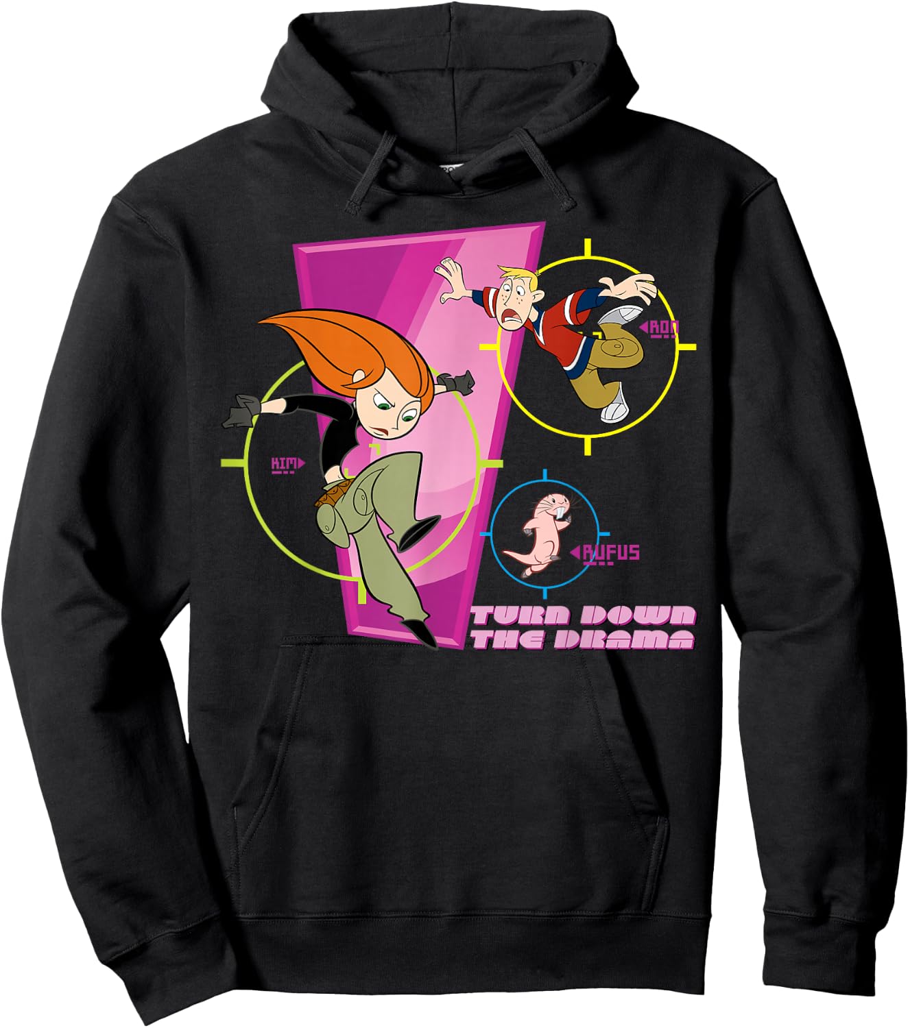 Kim Possible - Ron Rufus KP Turn Down The Drama Hoodie - Hoodie | Black