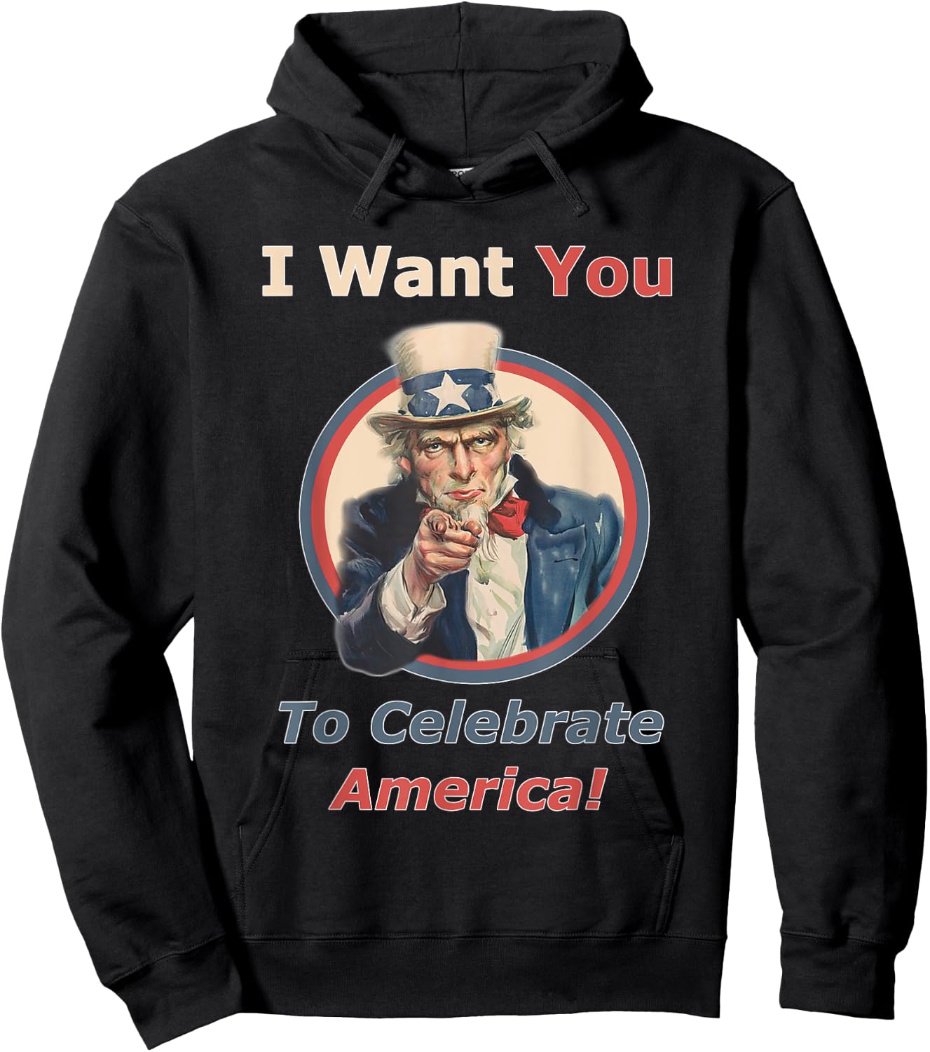 July 4th Uncle Sam Wants You Celebrate America Gear Kids Men Hoodie - Hoodie | Black