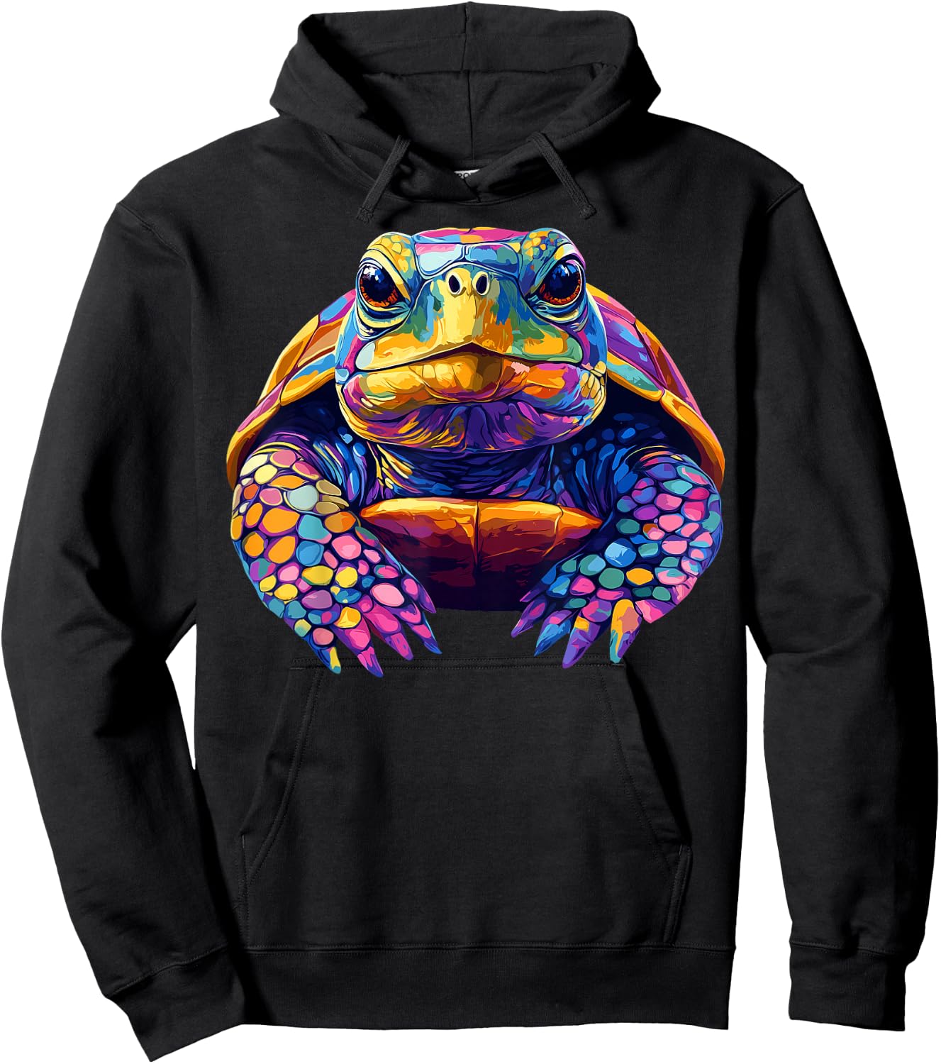 Colorful Box Turtle Pond Animal Lover Men Women Black Hoodie - Hoodie | Black