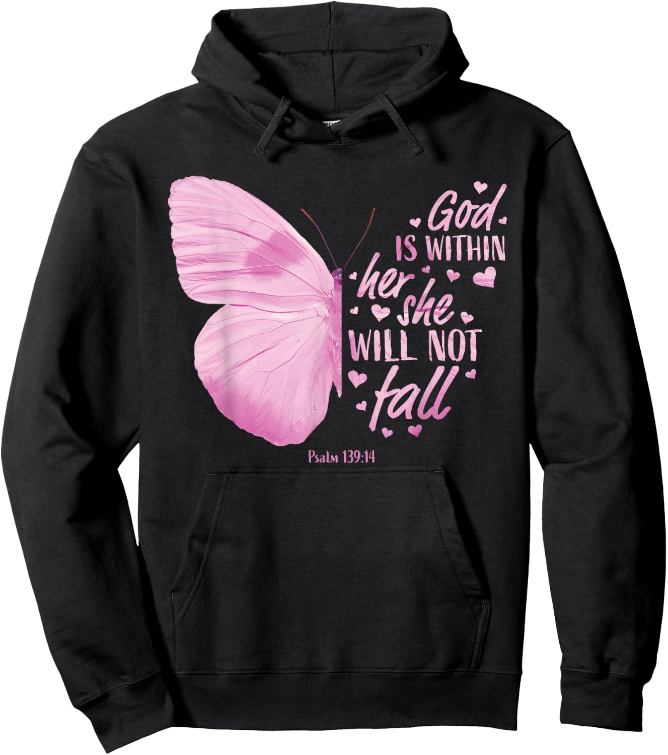 God Is Within Her She Will Not Fall Christian Sayings Women Hoodie - Hoodie | Black
