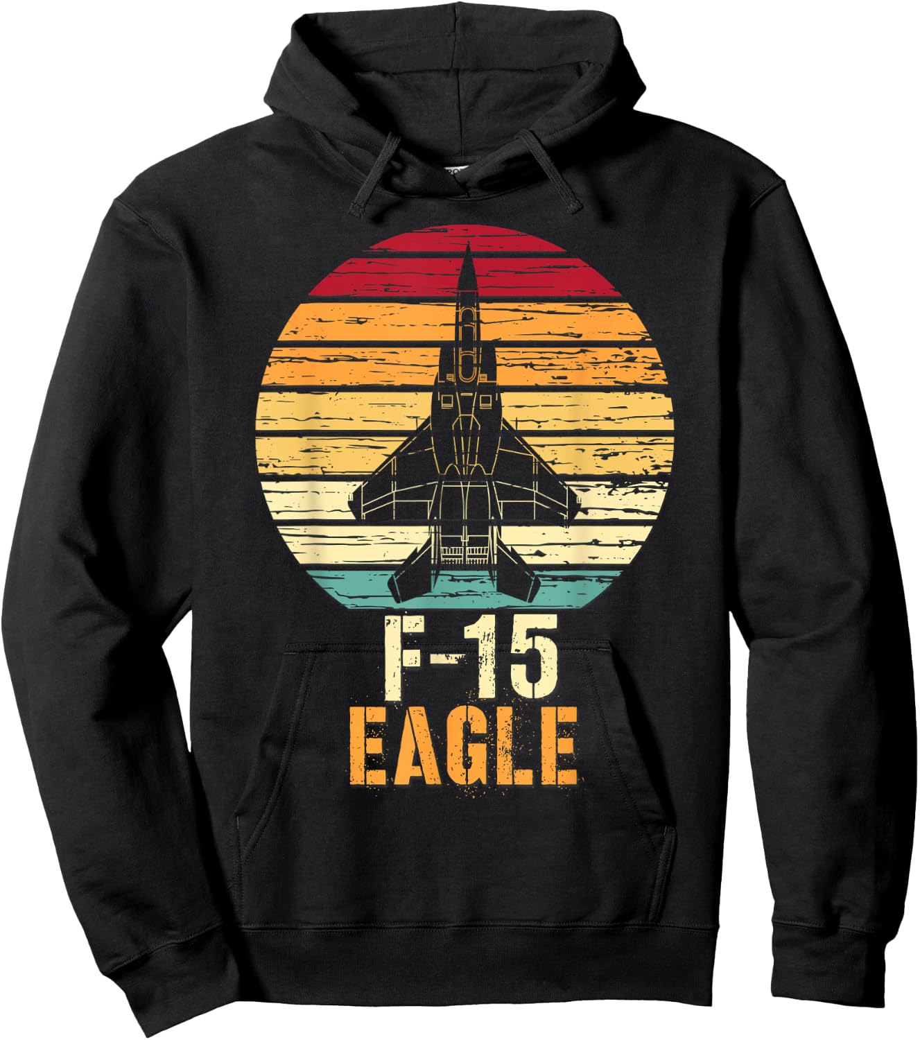 Vintage F-15 Eagle Fighter Jet Aviation Shirt Hoodie - Hoodie | Black