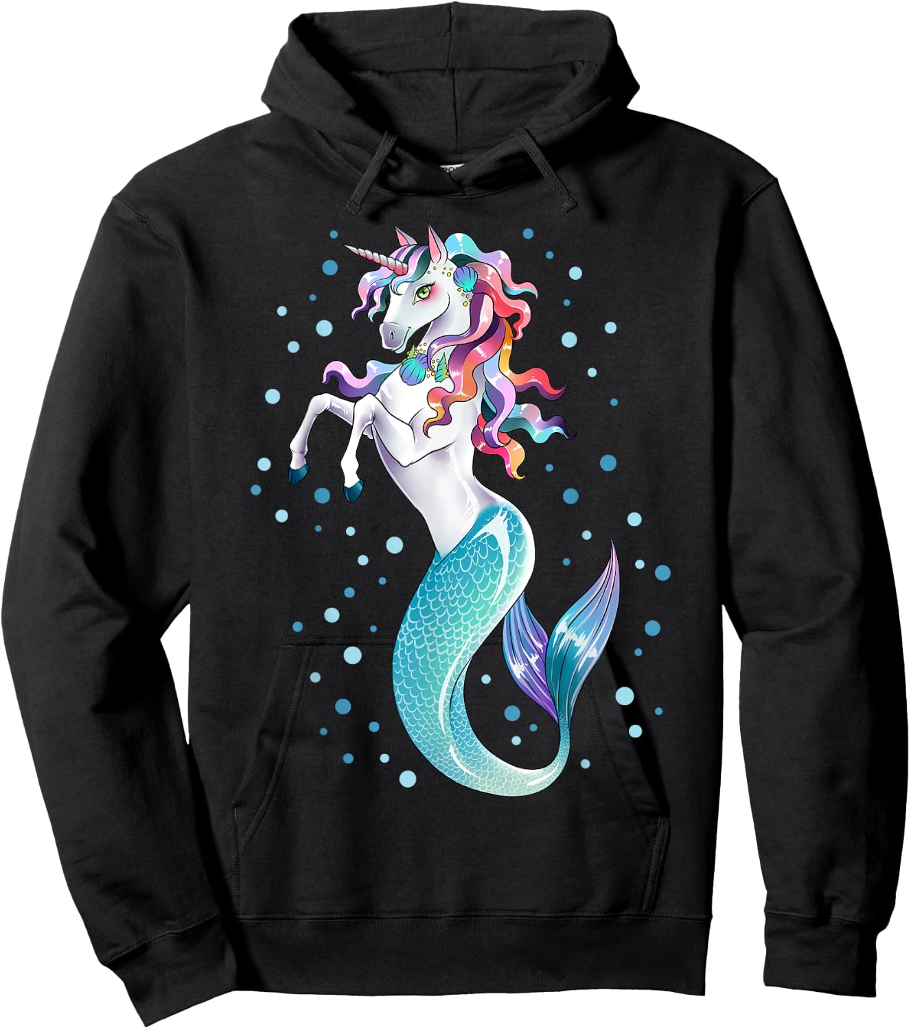 Unicorn Mermaid Mermicorn Girls Kids Women Rainbow Gifts Hoodie - Hoodie | Black