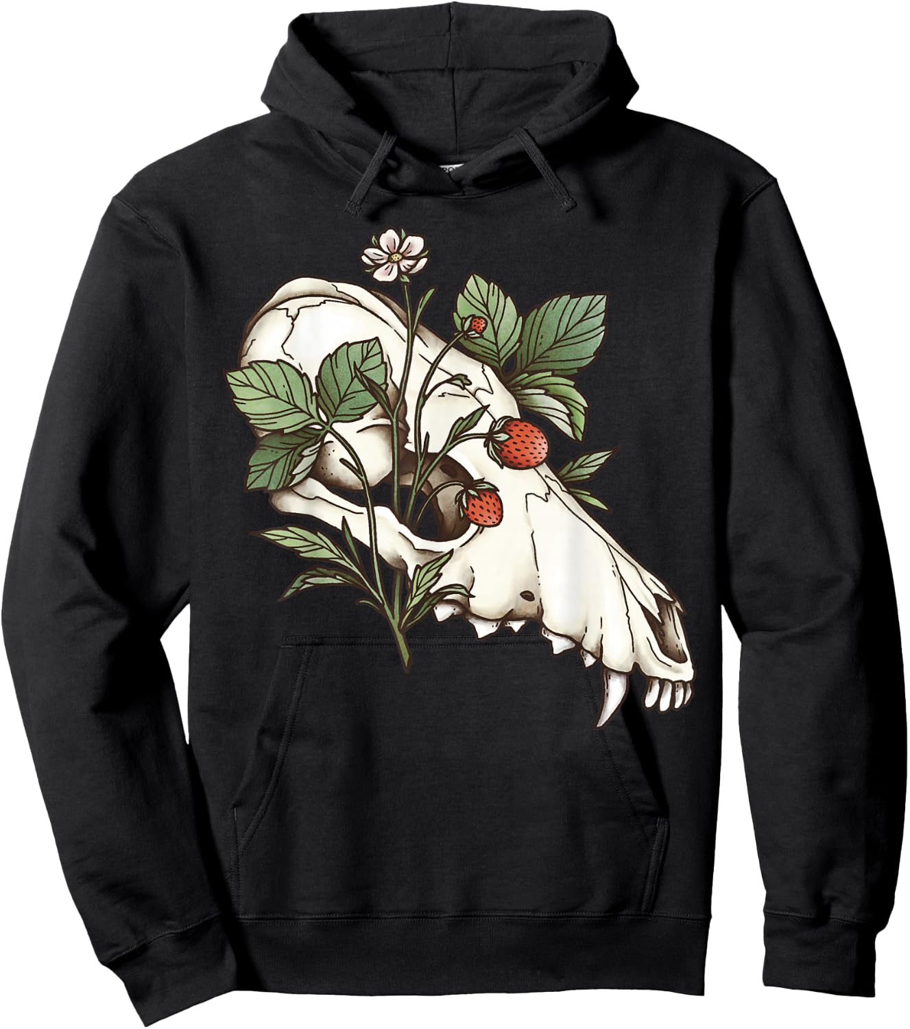 Vulture Culture Wolf Skull Occult Therian Goblincore Furry Hoodie - Hoodie | Black