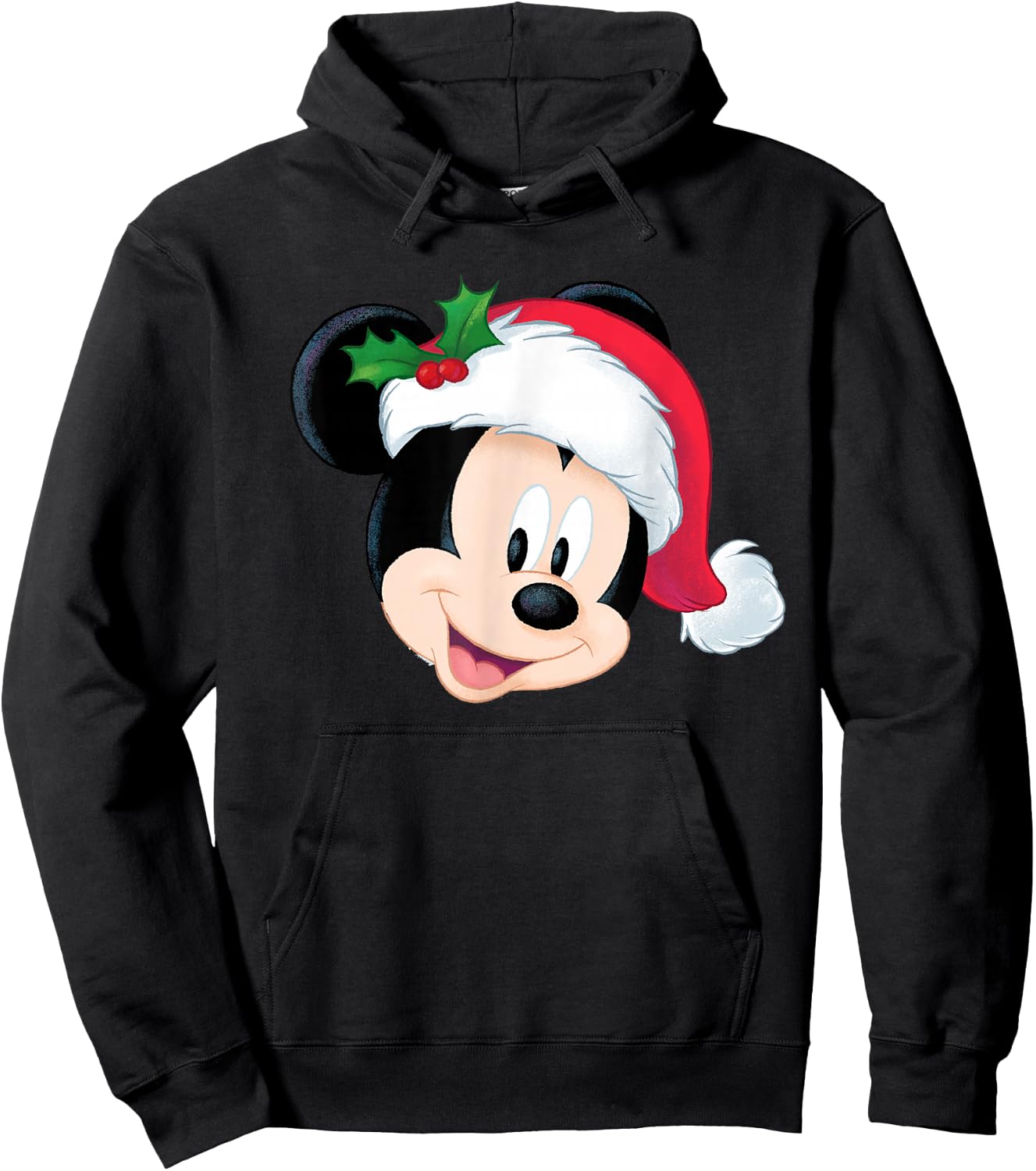 Disney Mickey Mouse in Santa Hat Holiday Hoodie - Hoodie | Black