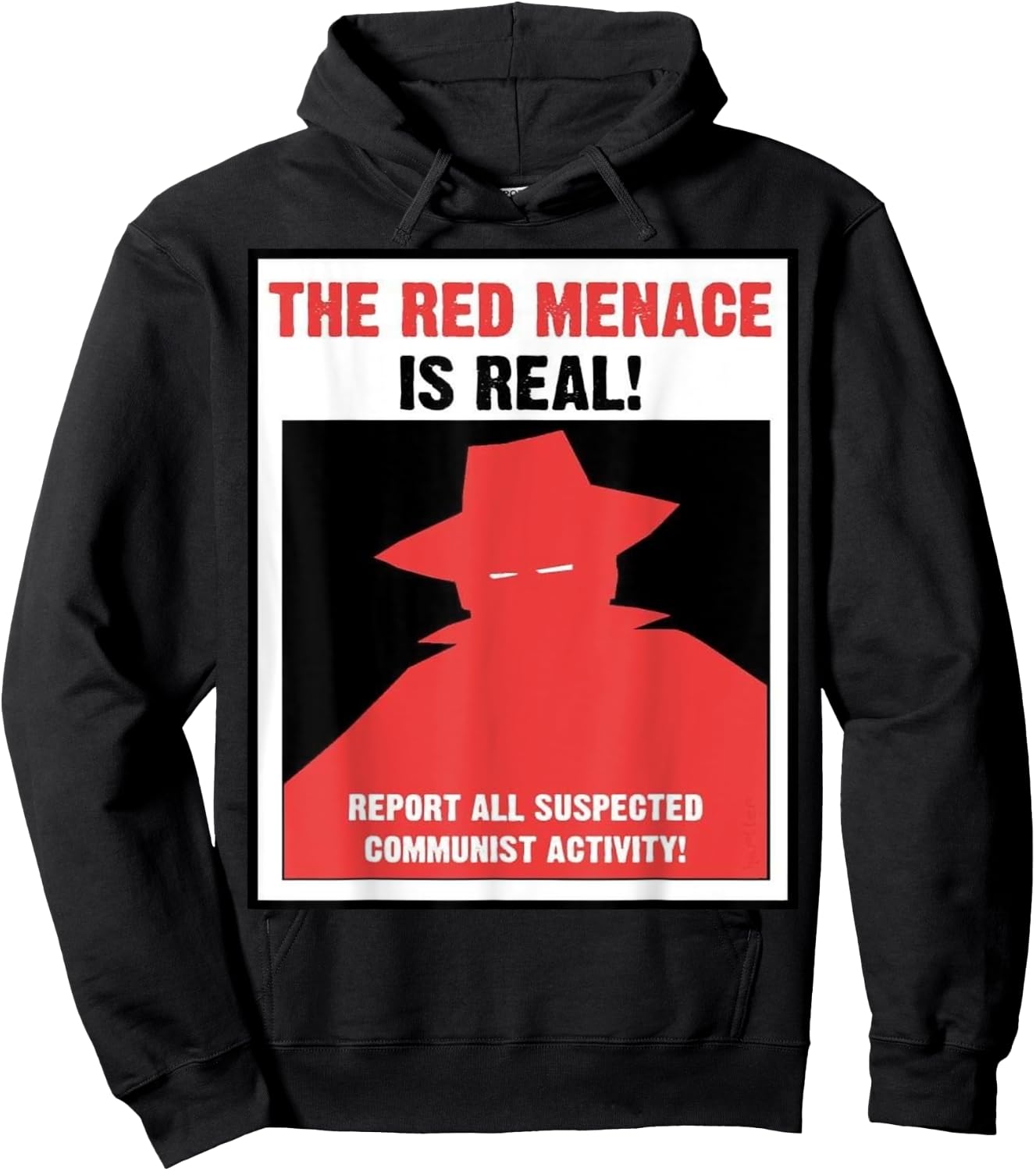 The Red Menace Anti Communist Poster Hoodie - Hoodie | Black
