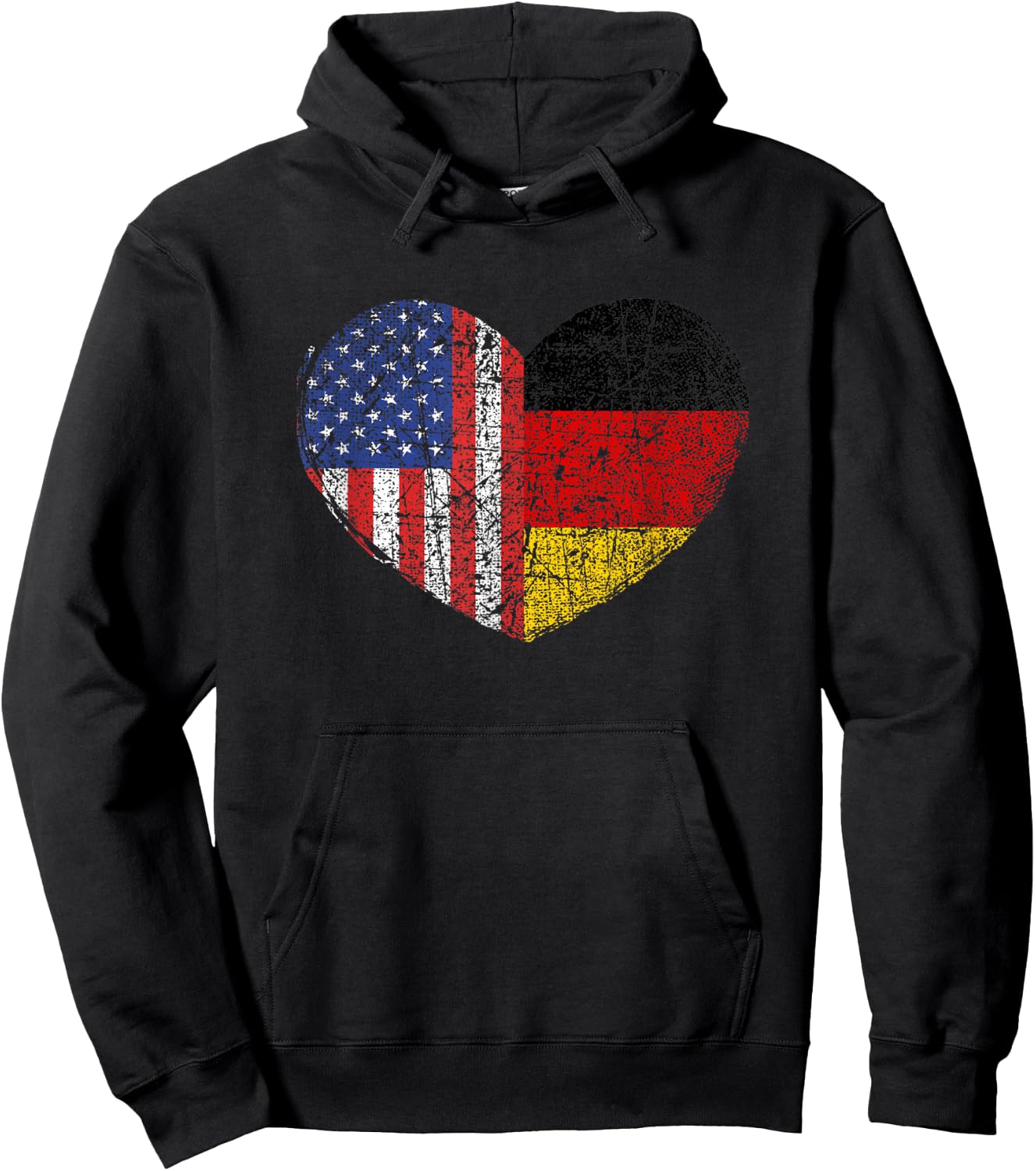 USA Germany Heart - Dual Citizenship Small Hoodie - Hoodie | Black