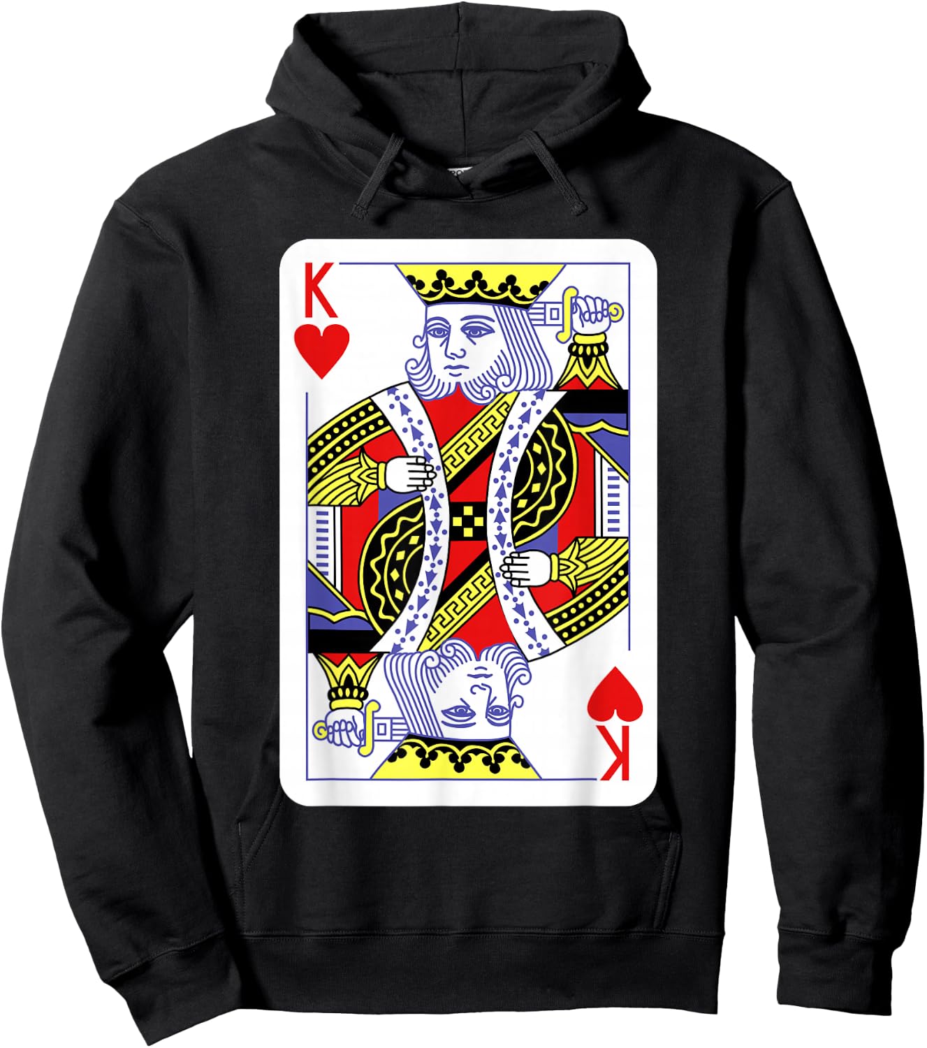 King of Hearts Playing Cards Halloween Costume Casino Easy Hoodie - Hoodie | Black