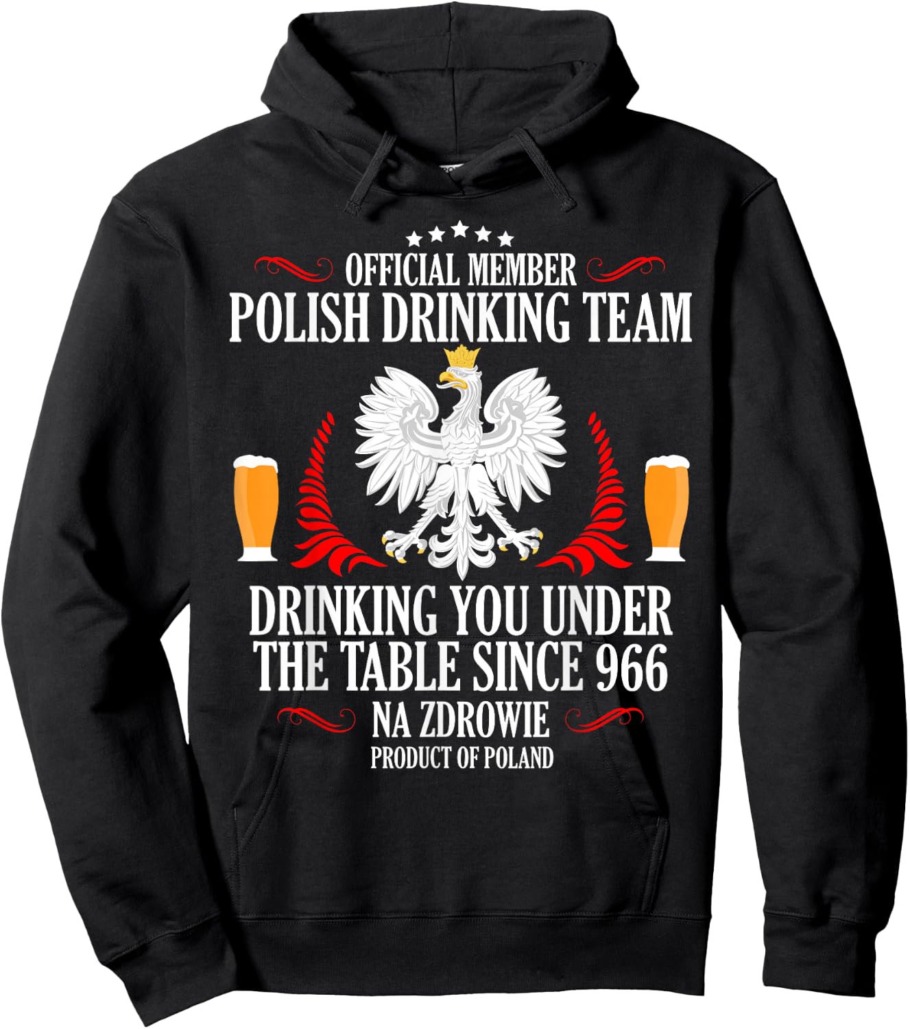 Polish Drinking Team, Polish Beer, Polish Wodka, Na Zdrowie Hoodie - Hoodie | Black