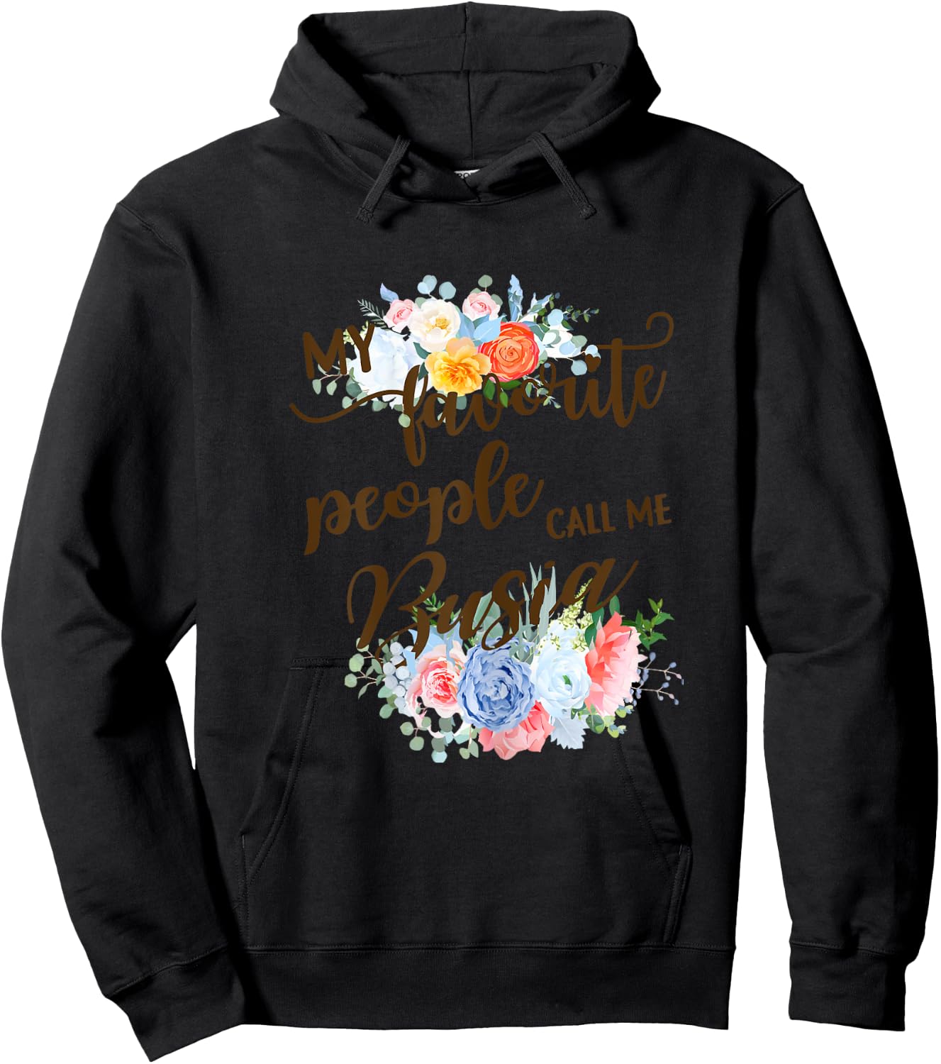 My Favorite People Call Me Busia Polish Grandma Mother's Day Hoodie - Hoodie | Black