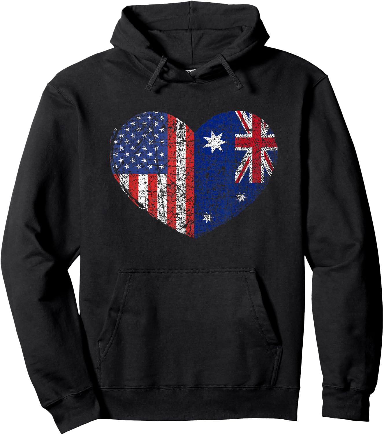 USA Australia Heart - Dual Citizenship Hoodie - Hoodie | Black