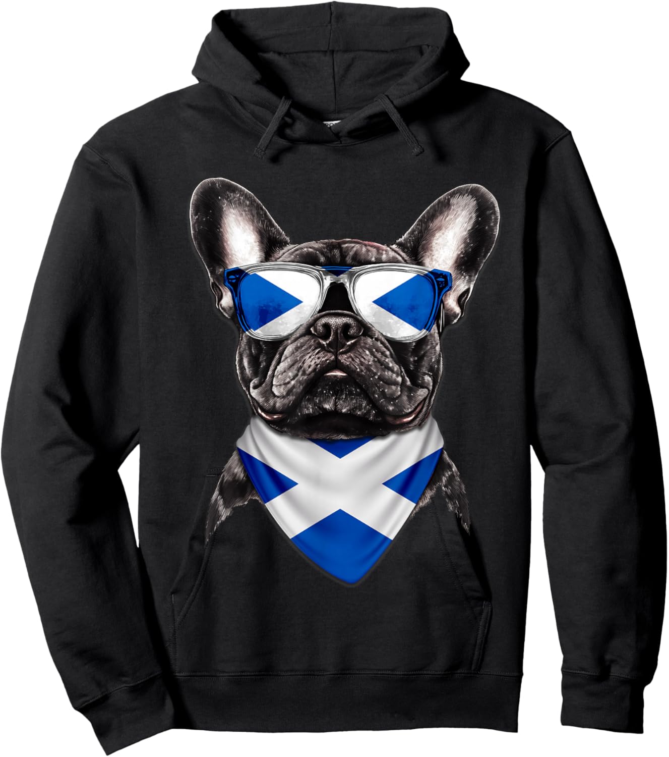 Scottish Flag American French Bulldog Heritage Scotland Hoodie - Hoodie | Black