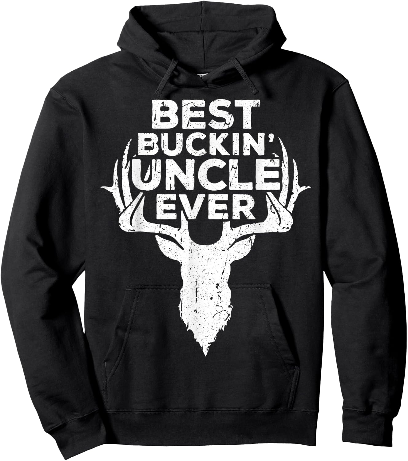 Best Buckin' Uncle Ever Shirt Men Hunting Fathers Day Hoodie - Hoodie | Black