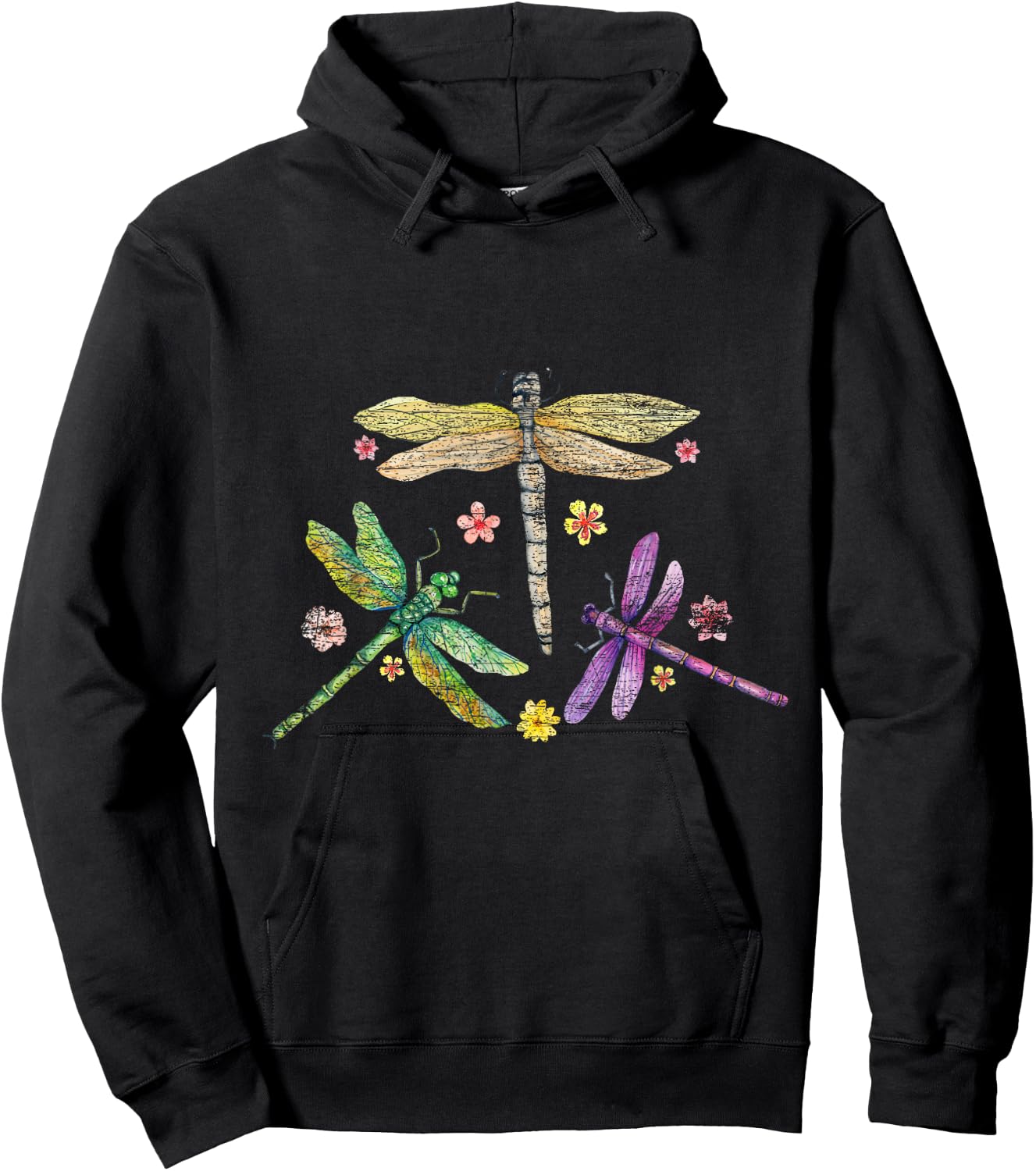 Dragonfly Shirts -Adults Black Modern Dragonfly Hoodie - Hoodie | Black