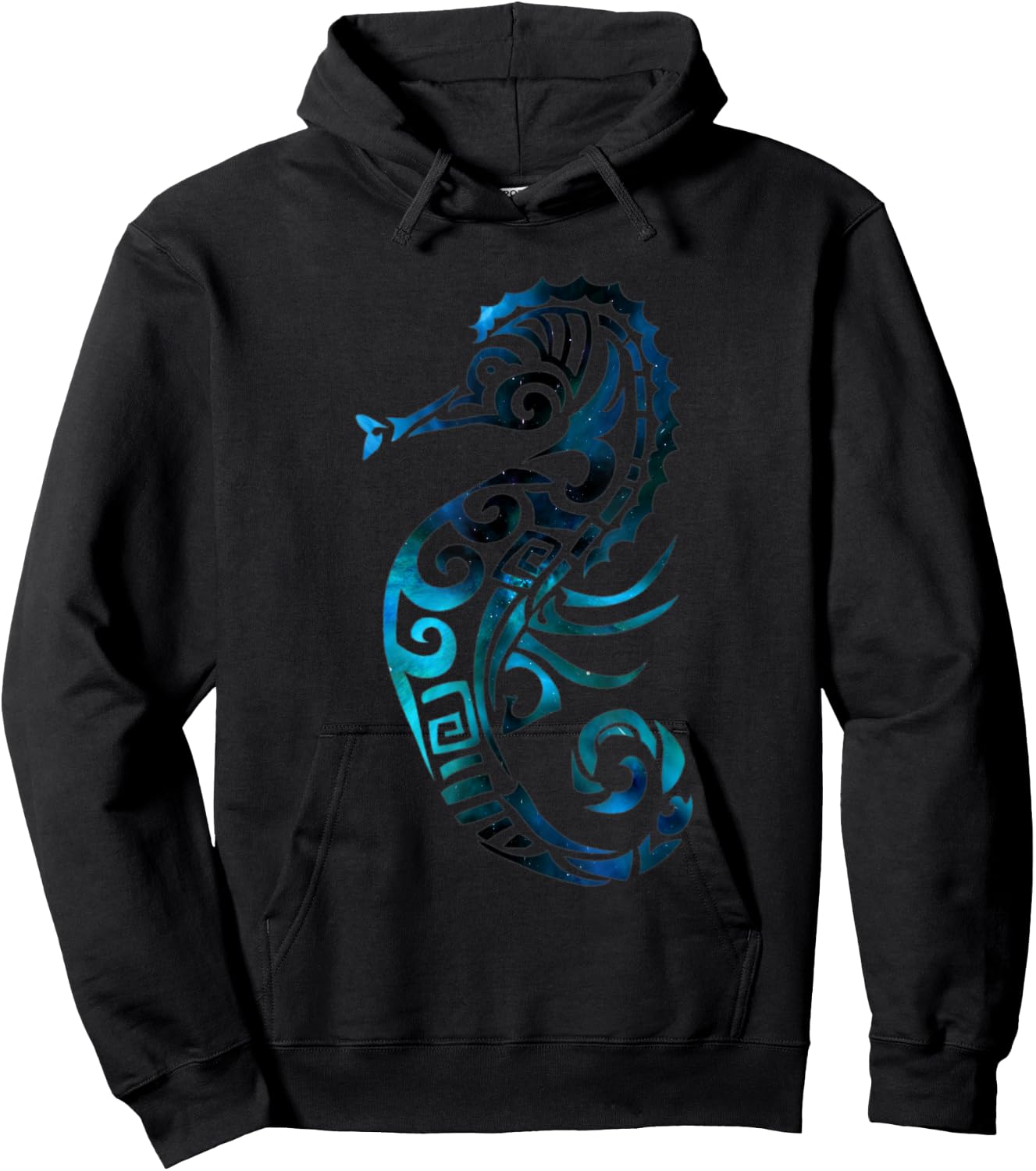 Turquoise seahorse ocean design Hoodie - Hoodie | Black