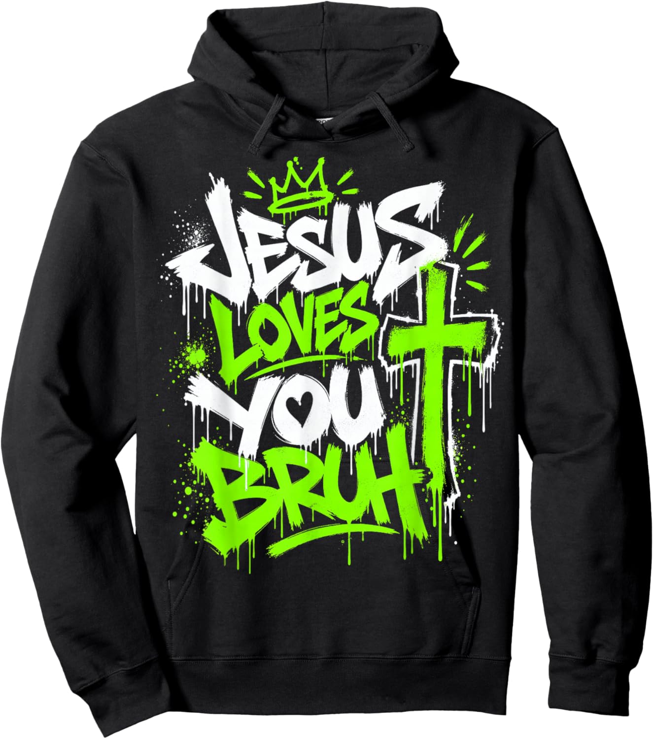 Jesus Loves You Bruh Christian Faith Urban Hoodie - Hoodie | Black