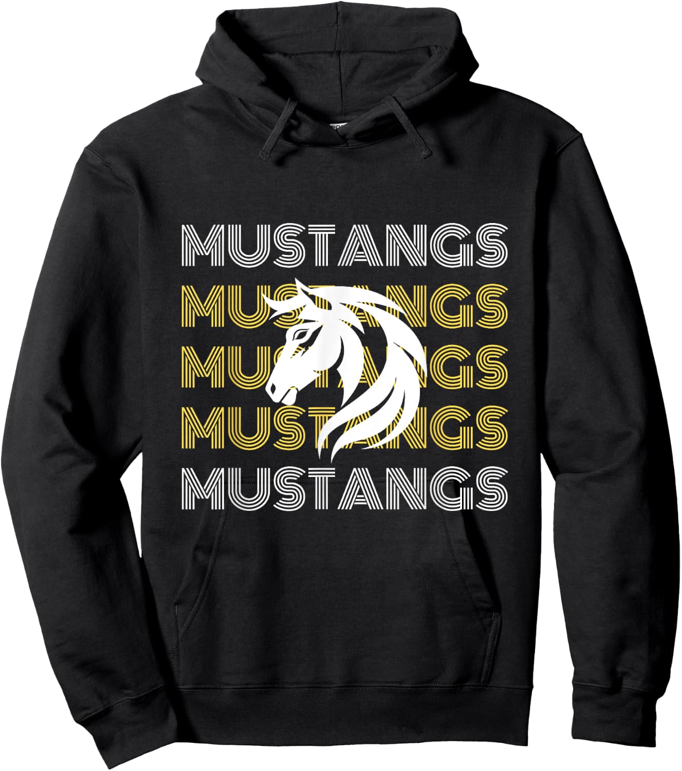 Mustangs Pride School Sports Team Hoodie - Hoodie | Black