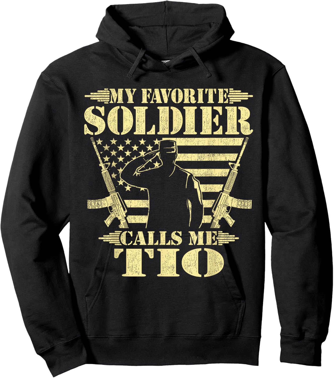 My Favorite Soldier Calls Me Tio Proud Military Uncle Gifts Hoodie - Hoodie | Black