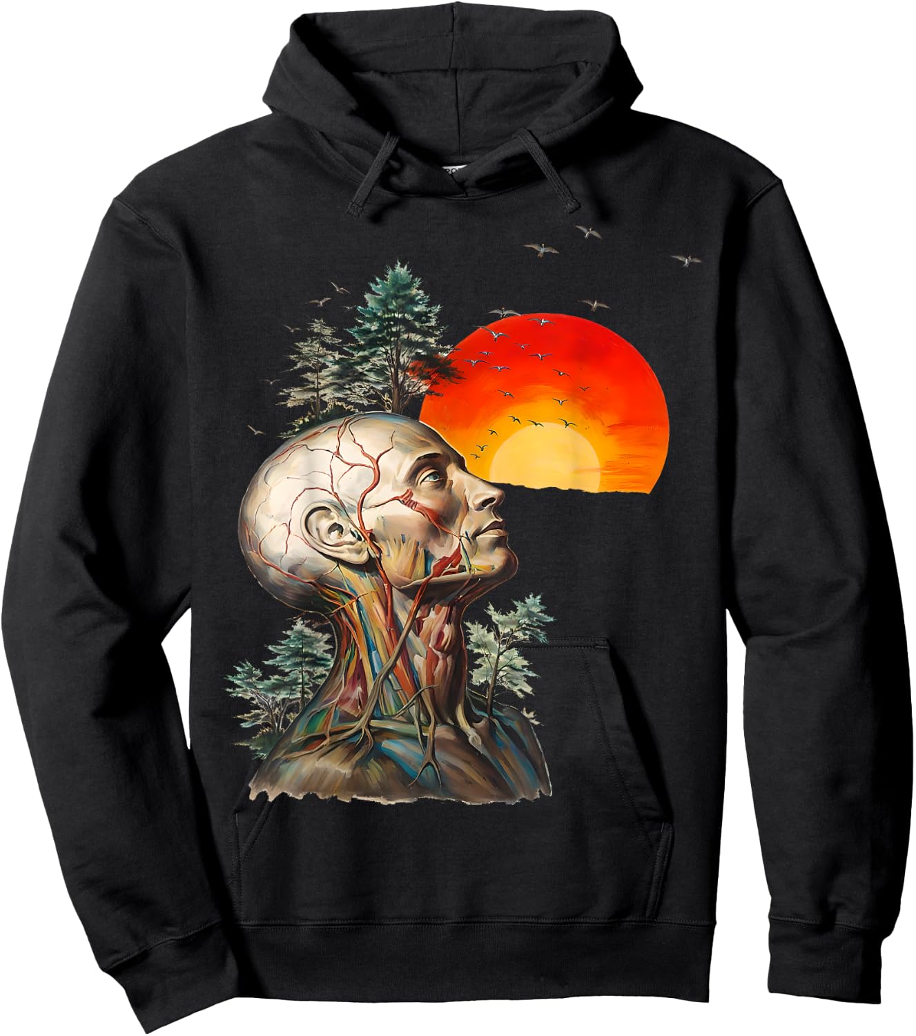 Funny Hangover Hangover Human Tree Graphic Hangover Hoodie - Hoodie | Black