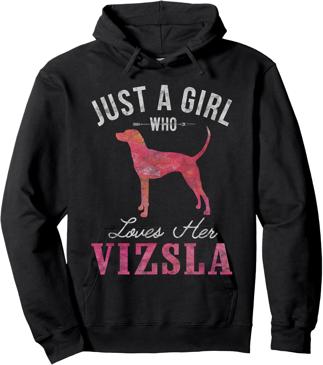 Just A Girl Who Loves Her Vizsla Dog Owner Gift Hoodie - Hoodie | Black