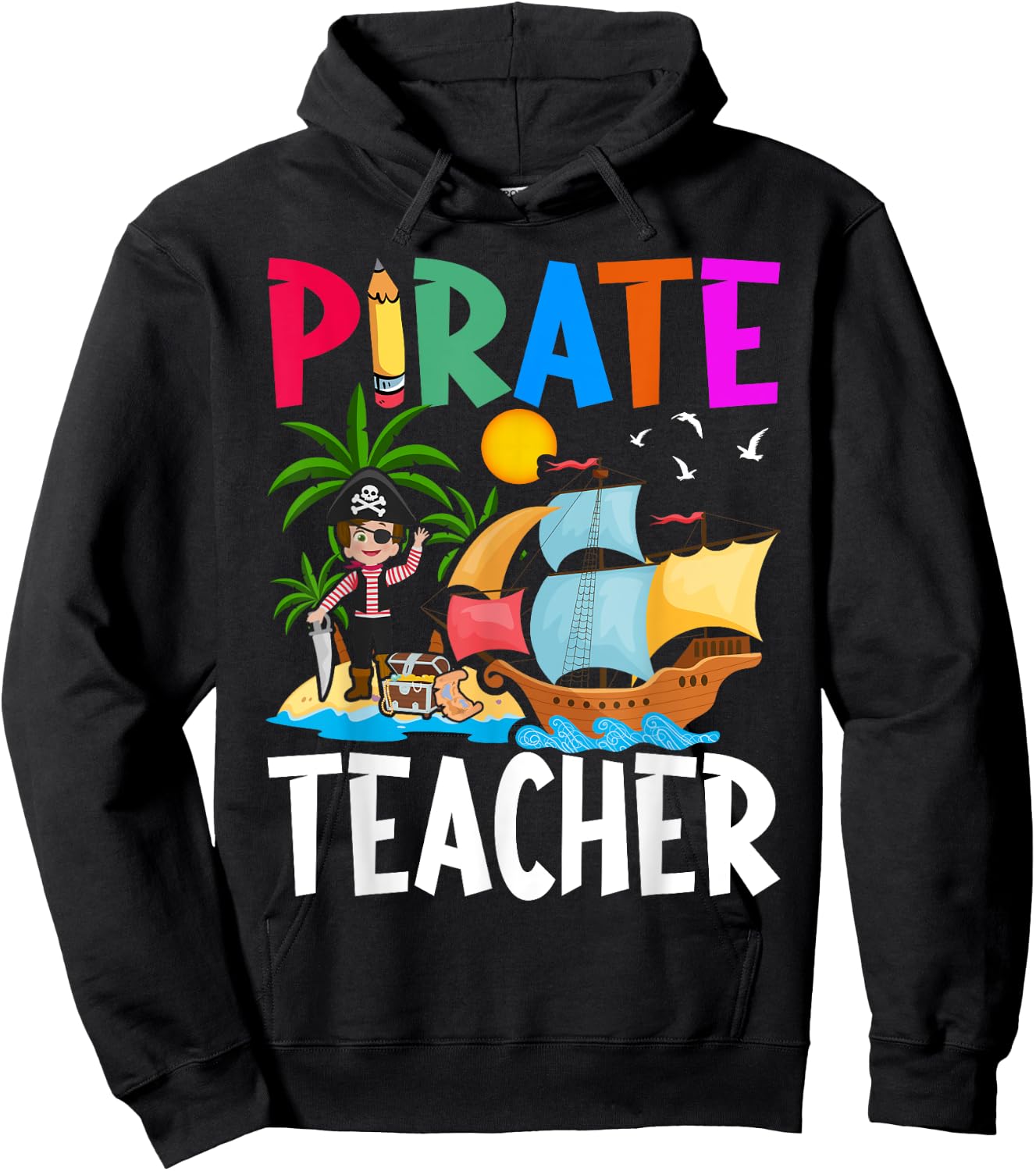 Funny School Teacher Idea Pirate Teacher Hoodie - Hoodie | Black