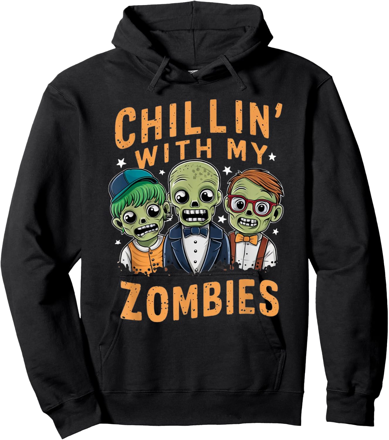 Chillin With My Zombies Cute Zombie Hoodie - Hoodie | Black