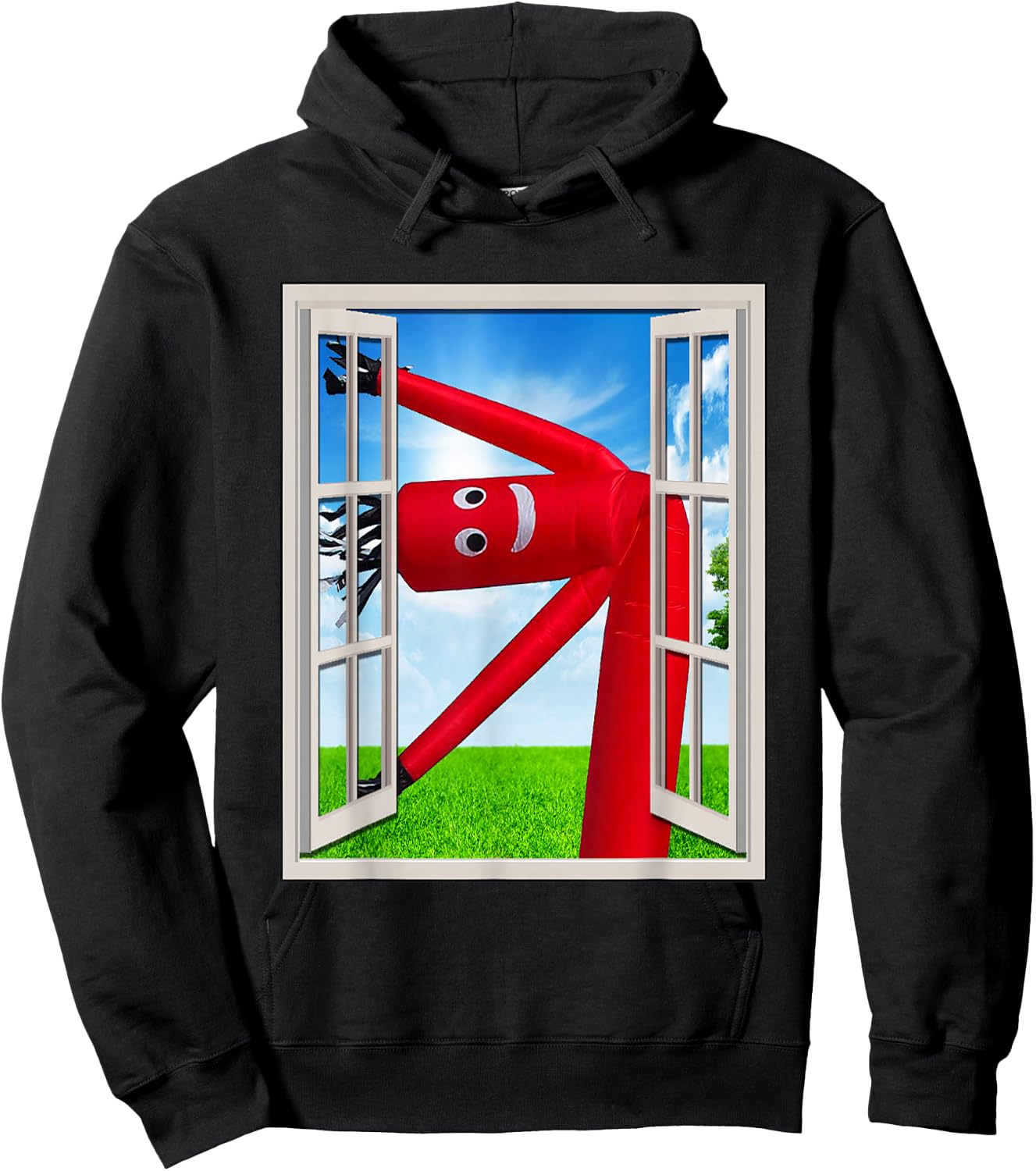 Wacky Waving Inflatable Tube Man Air Dancer in Window Hoodie - Hoodie | Black