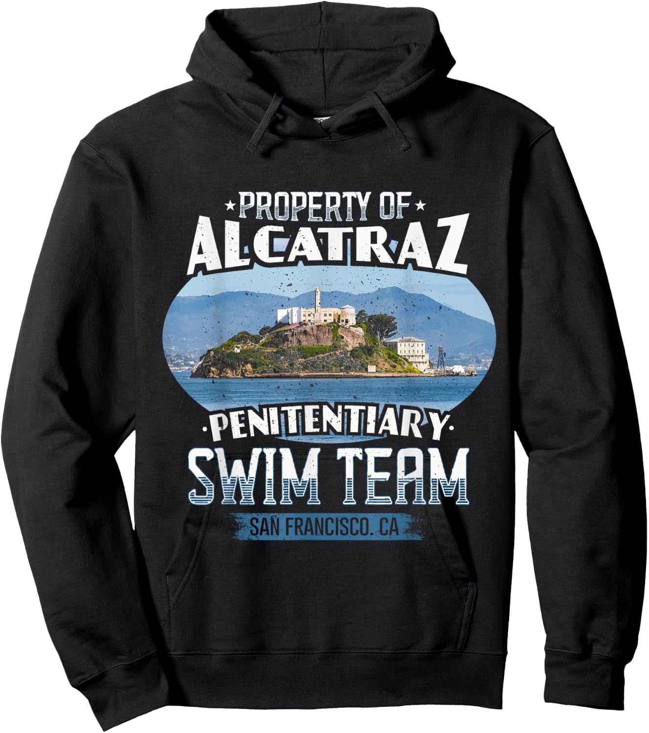 Funny Swimming Alcatraz Swim Team Hoodie - Hoodie | Black