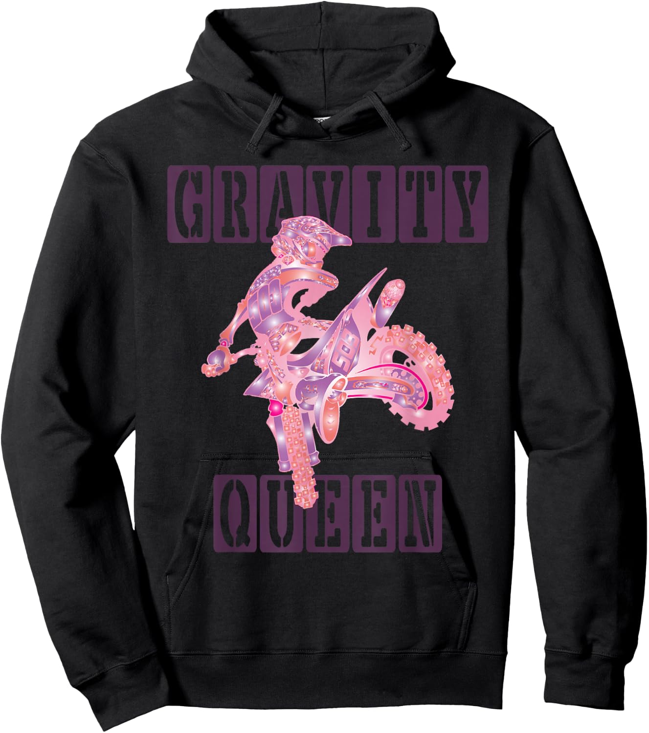 Dirt Bike Rider | Gravity Check | Motocross | Gravity Queen Hoodie - Hoodie | Black