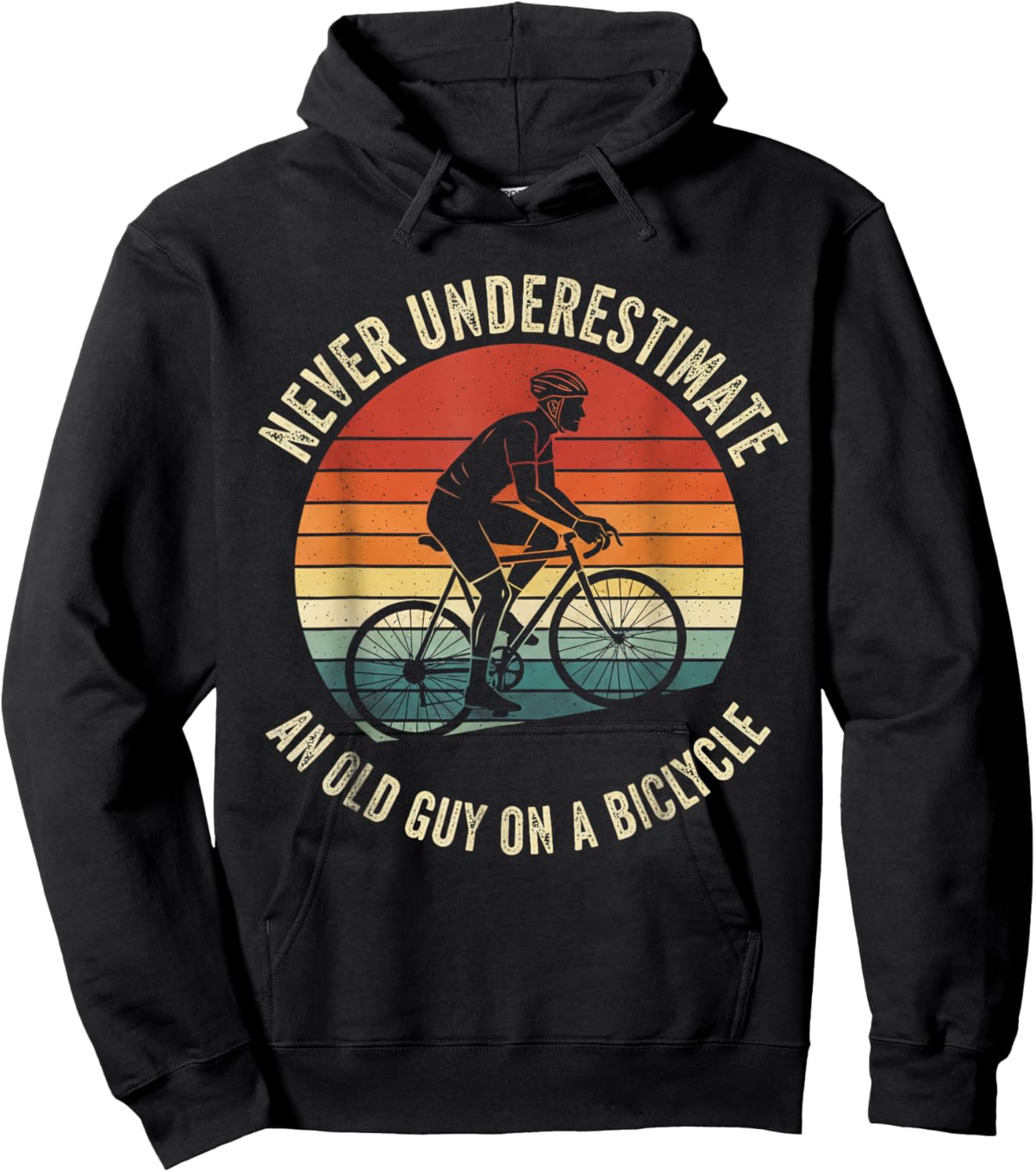 Never Underestimate an Old Guy On A Bicycle Cycling Bike Hoodie - Hoodie | Black