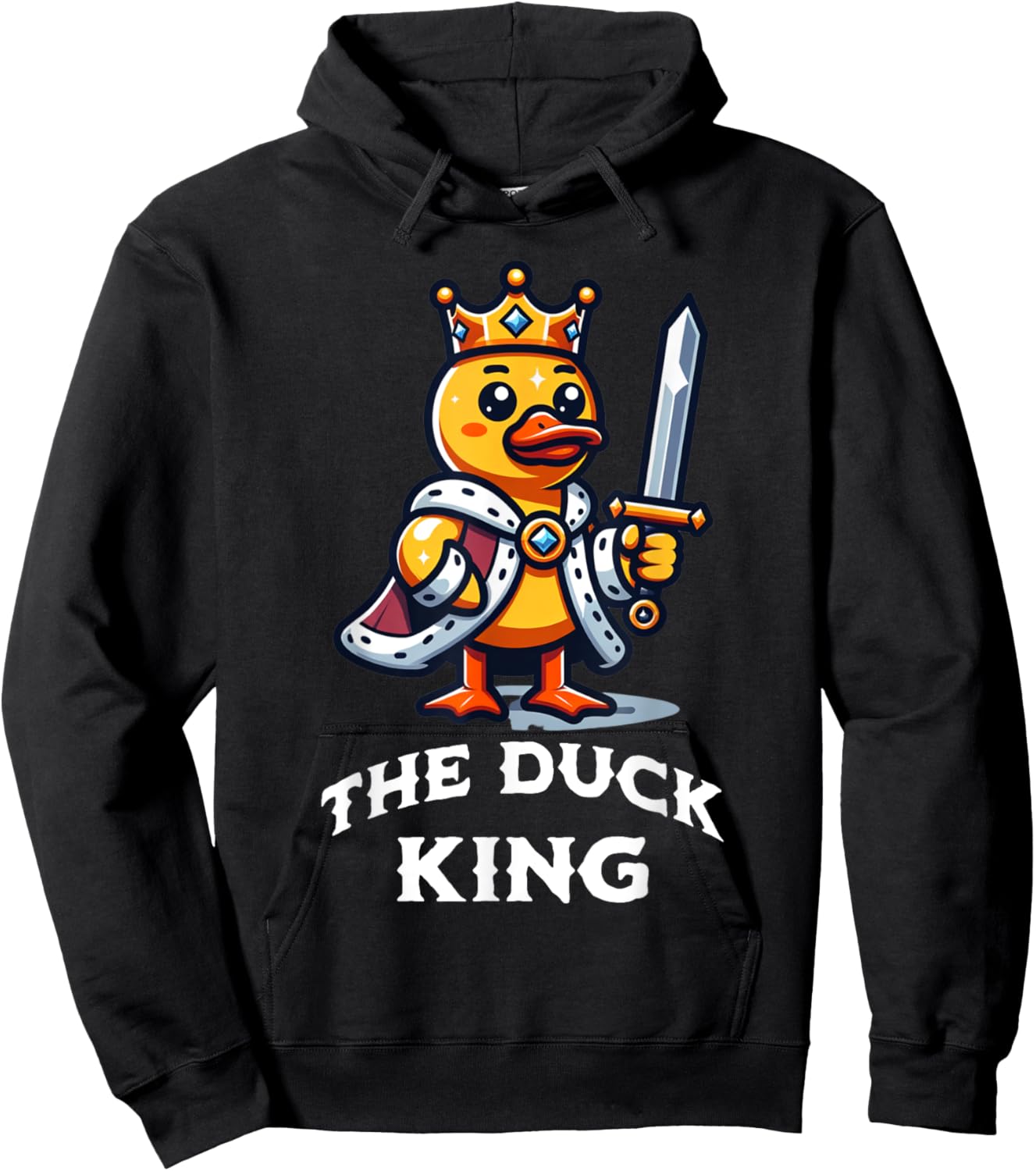 Duck King Funny Quote Rubber Duck Lover Hoodie - Hoodie | Black