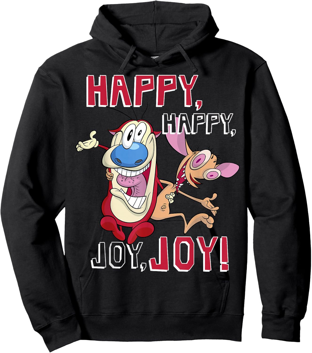 Ren and Stimpy Happy Joy Crazy Eyes BFFs Hoodie - Hoodie | Black