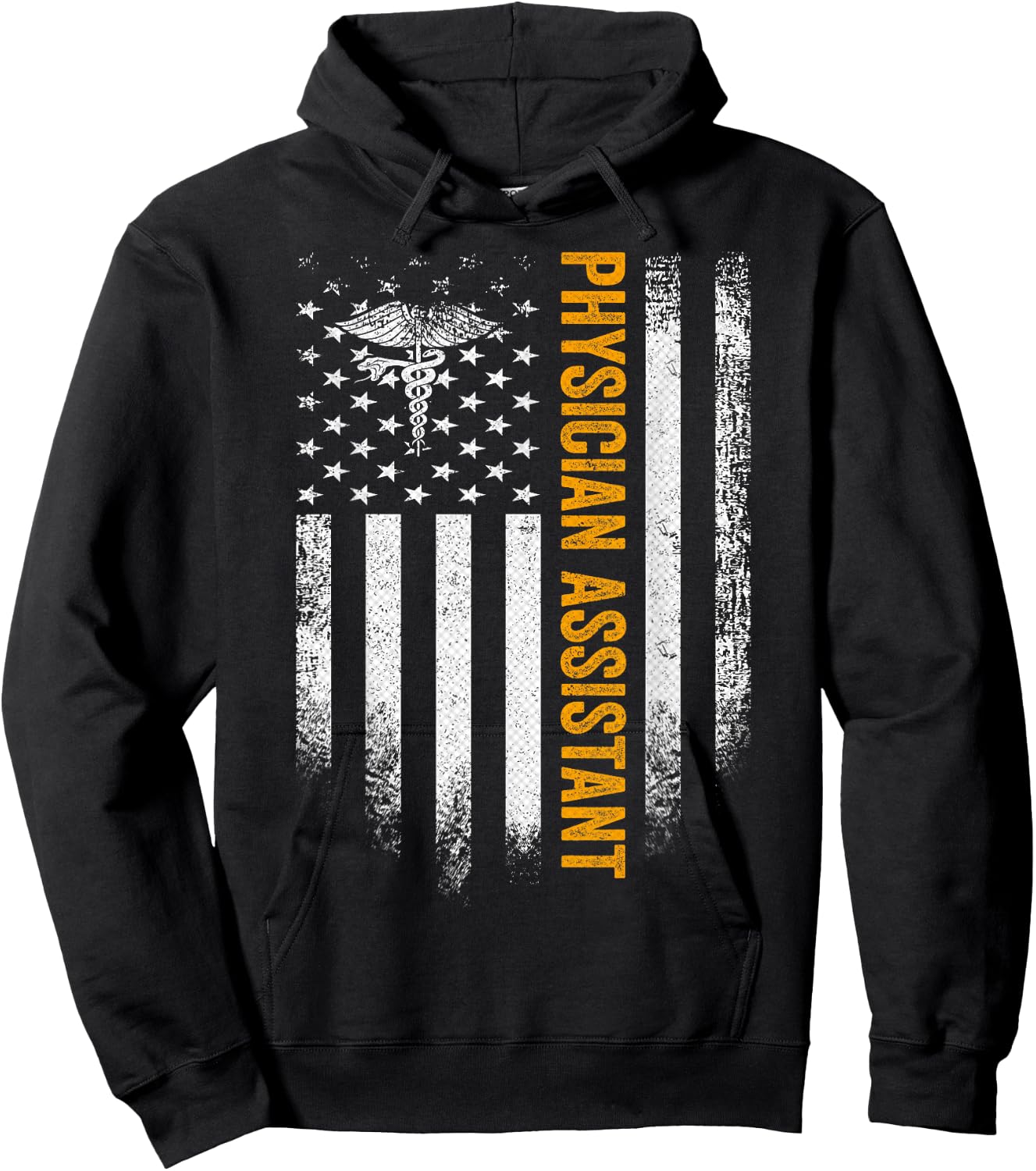 Vintage USA Physician Assistant American Flag Hoodie - Hoodie | Black