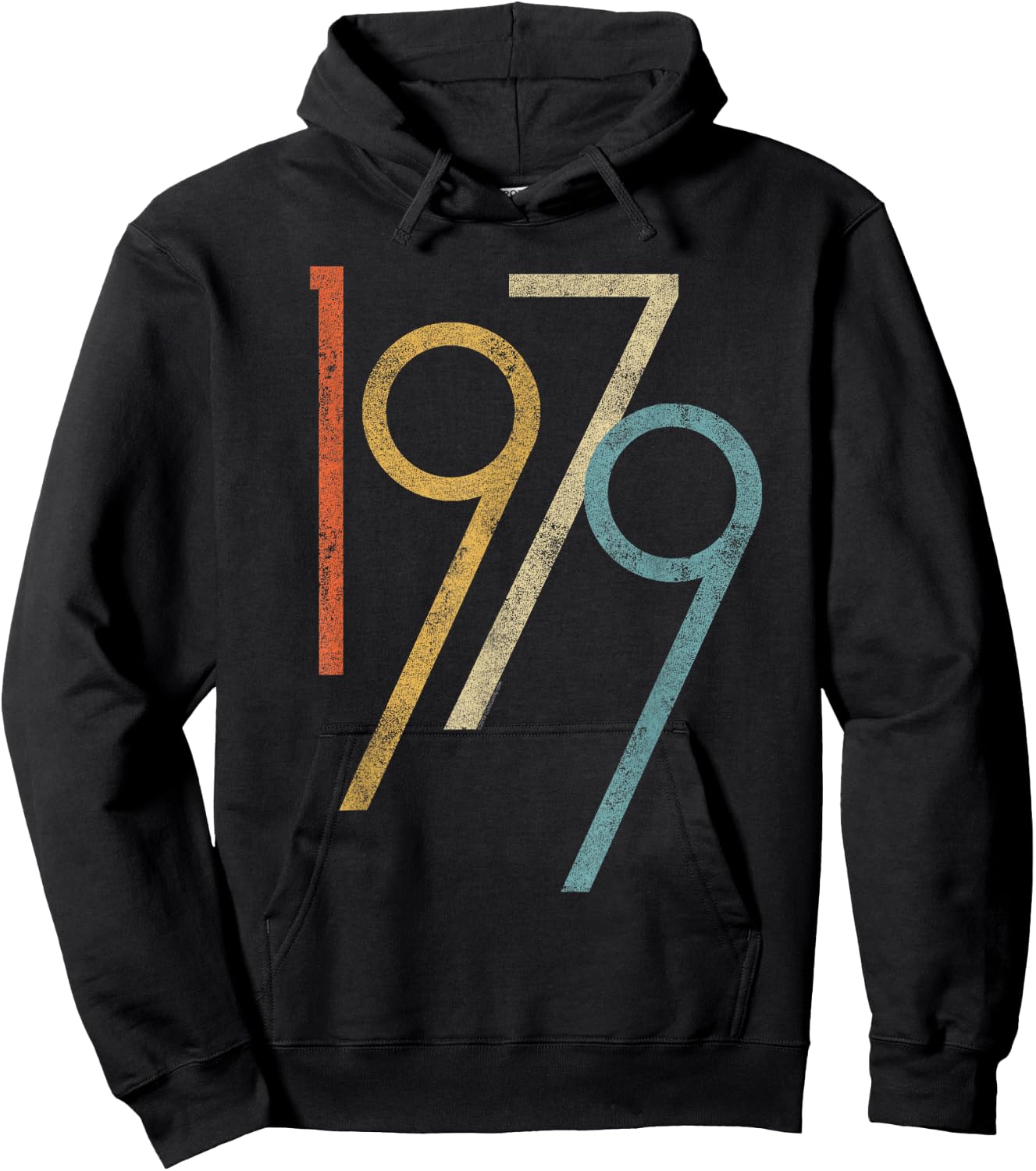 Vintage 1979 Birth Year Gen X 80s Millennial Birthday Number Hoodie - Hoodie | Black