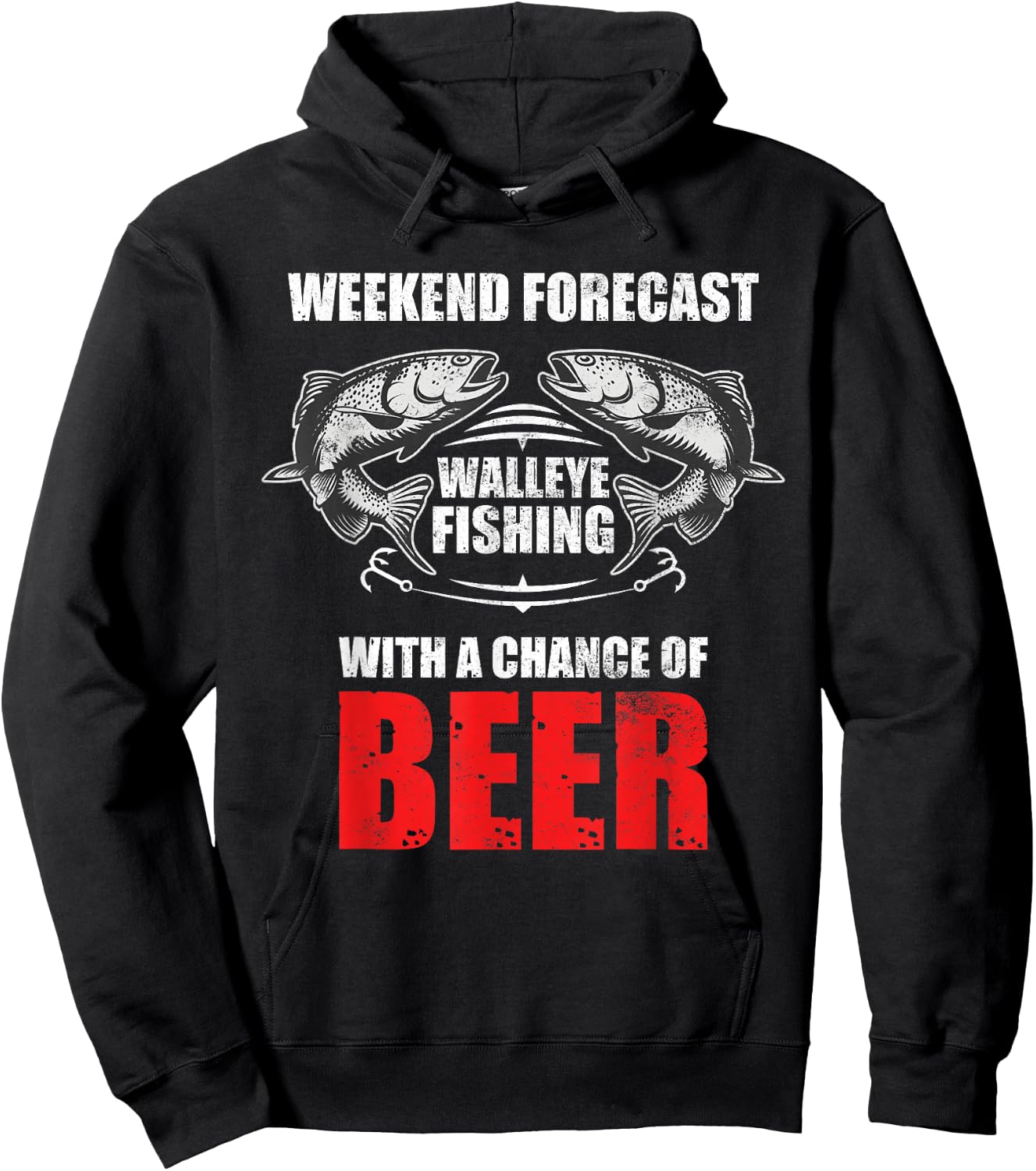 Walleye Fishing Shirts Funny Fishing Hoodie - Hoodie | Black