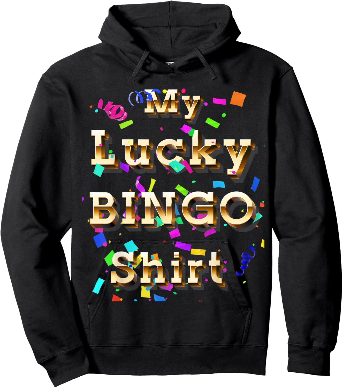 Lucky Bingo Night Shirt Good Luck Charm for Grandma Gamblers Hoodie - Hoodie | Black