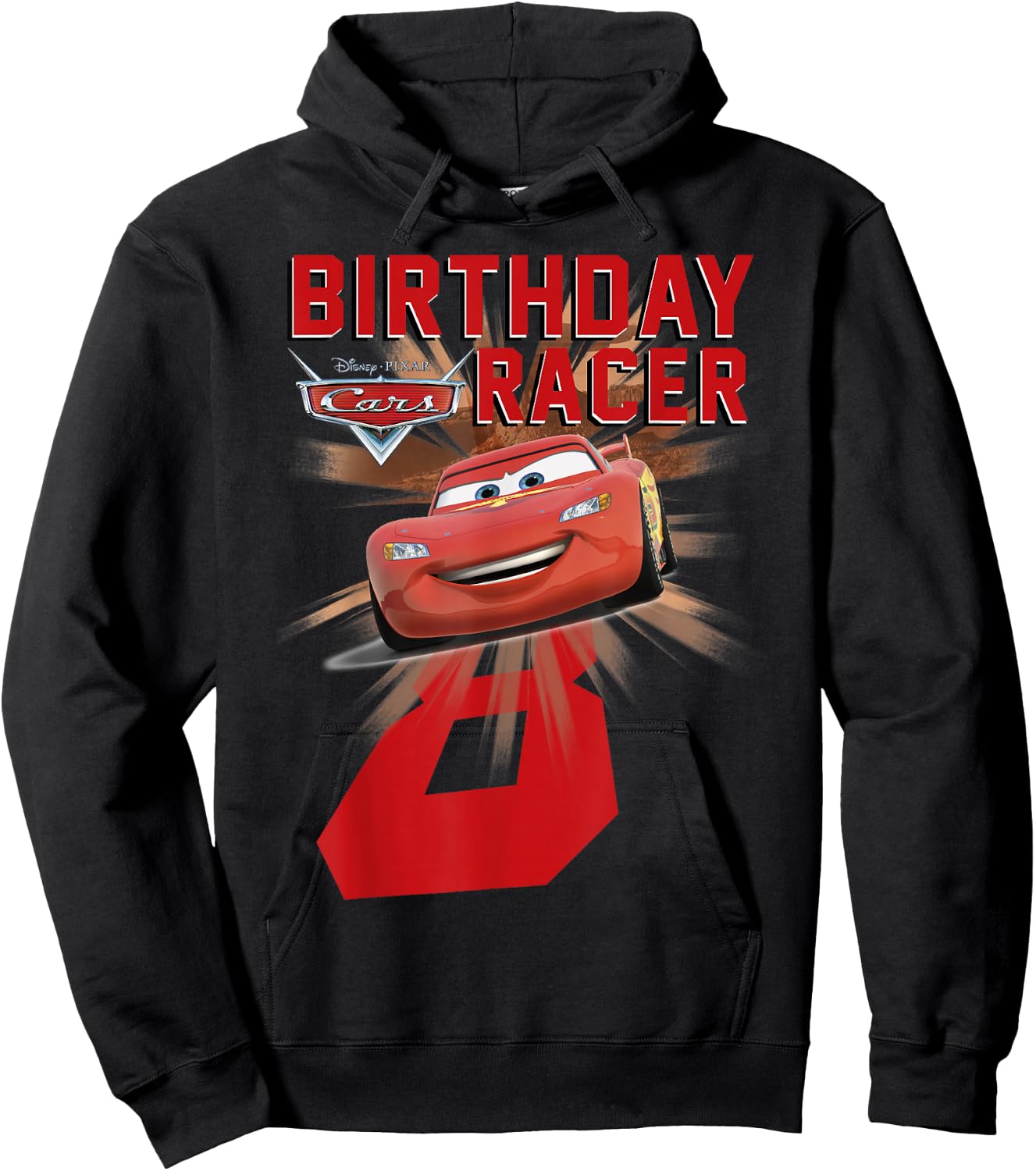 Disney Pixar Cars 8th Birthday Racer McQueen Graphic Hoodie - Hoodie | Black