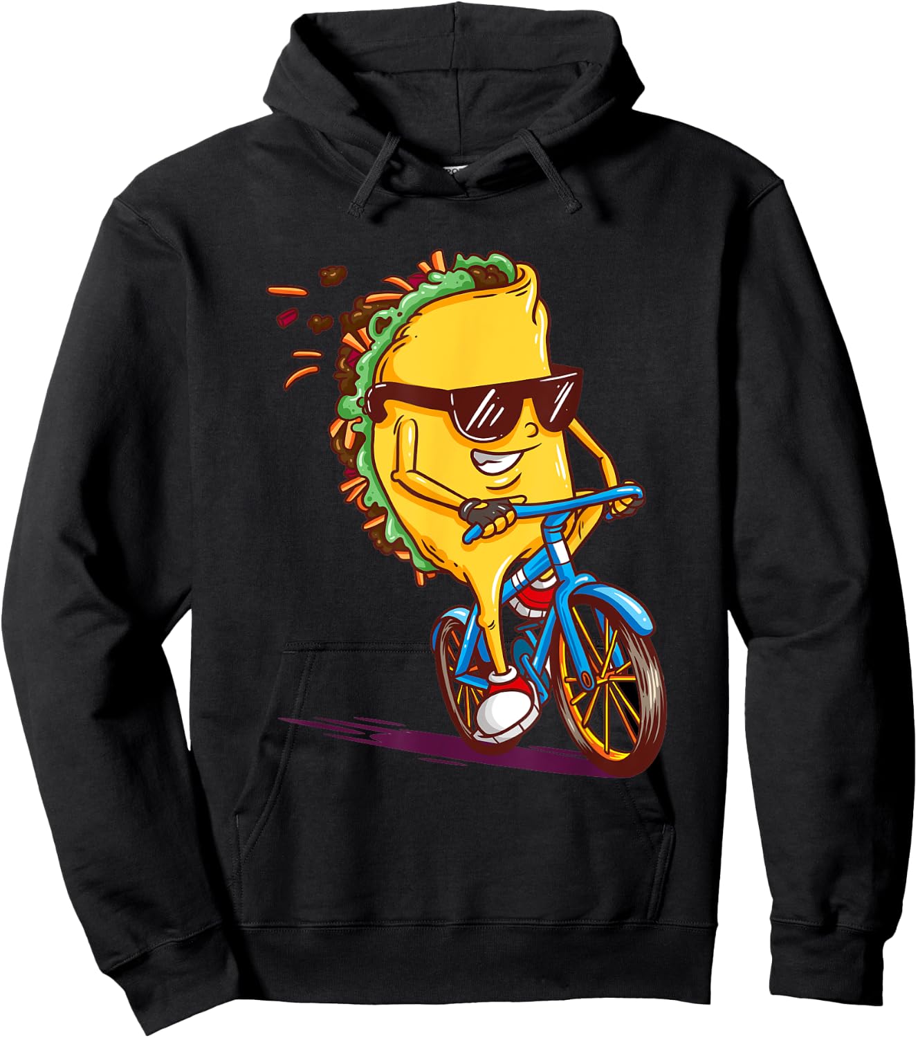 Cycling Tacos Shirt Road Bike Bicycle Cyclist Gift Hoodie - Hoodie | Black