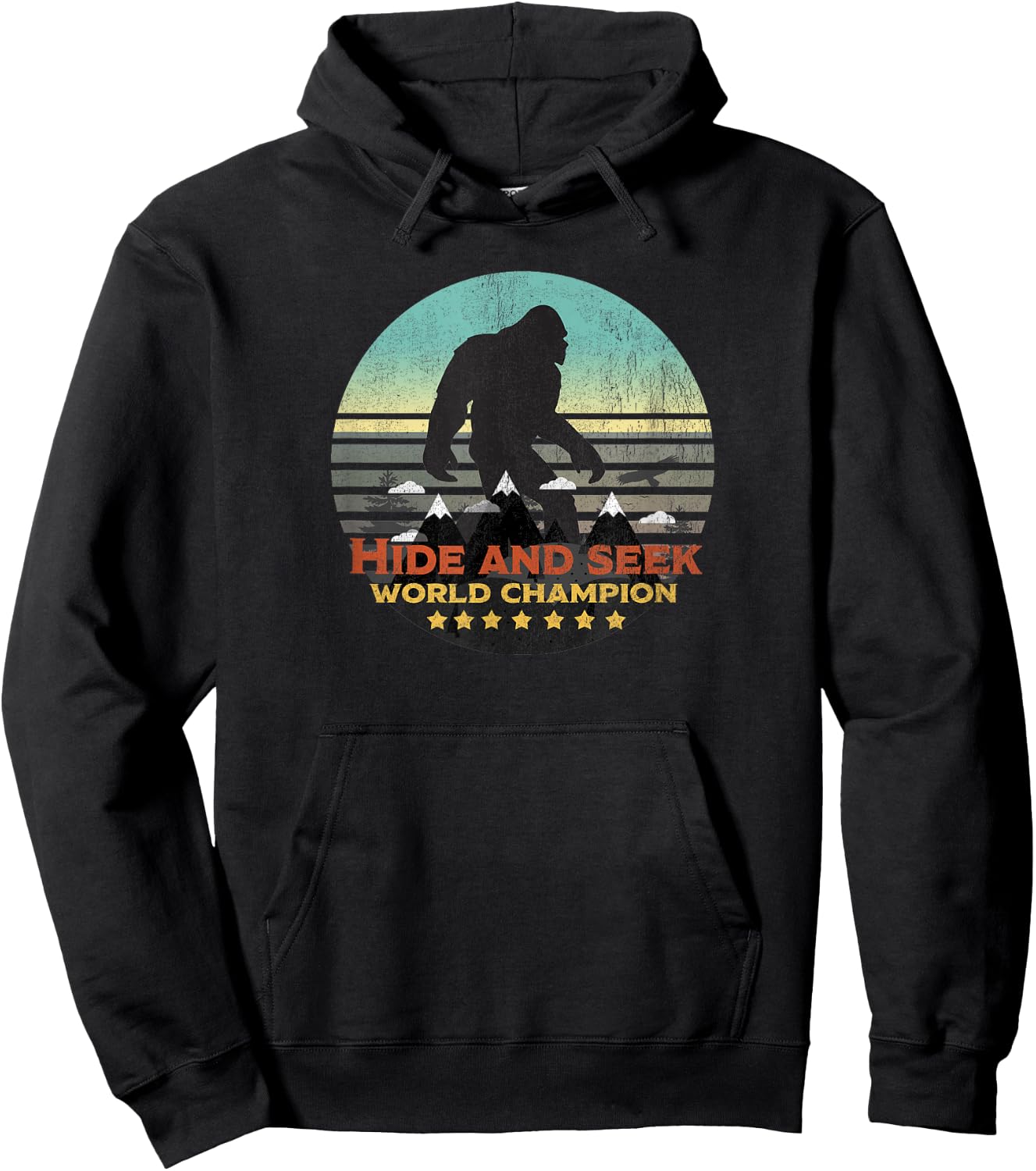 Hide and Seek Champion Retro Big foot is real Hoodie - Hoodie | Black