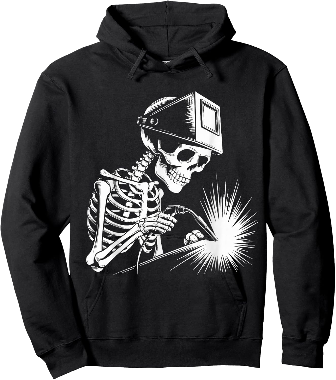 Funny Skeleton Welding Lovers Spooky Halloween Welder Hoodie - Hoodie | Black