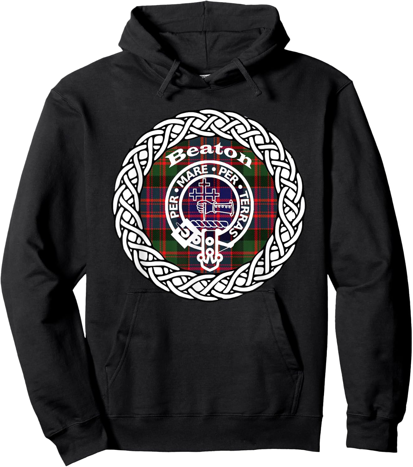 Beaton surname Scottish clan tartan crest badge Hoodie - Hoodie | Black