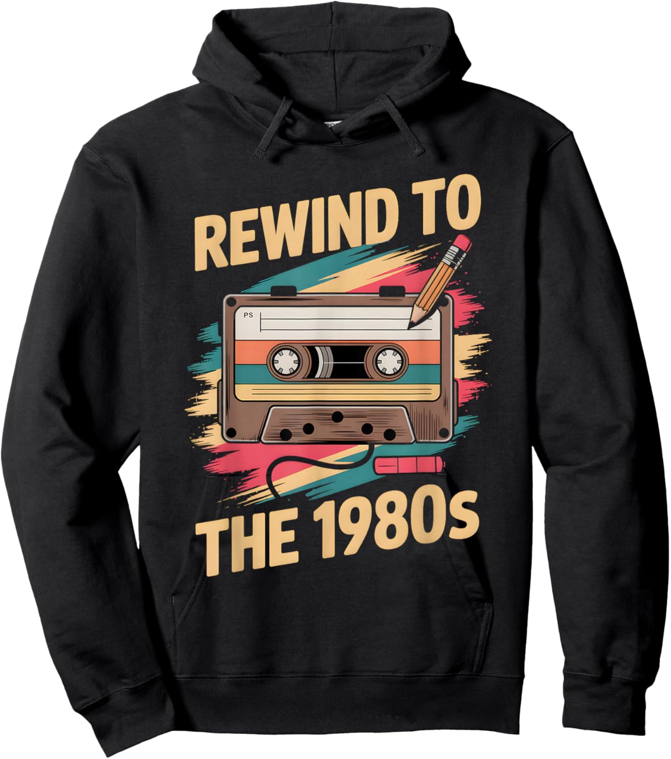 Funny 1980s Retro Cassette Tape 80s Reunion Men Women Hoodie - Hoodie | Black