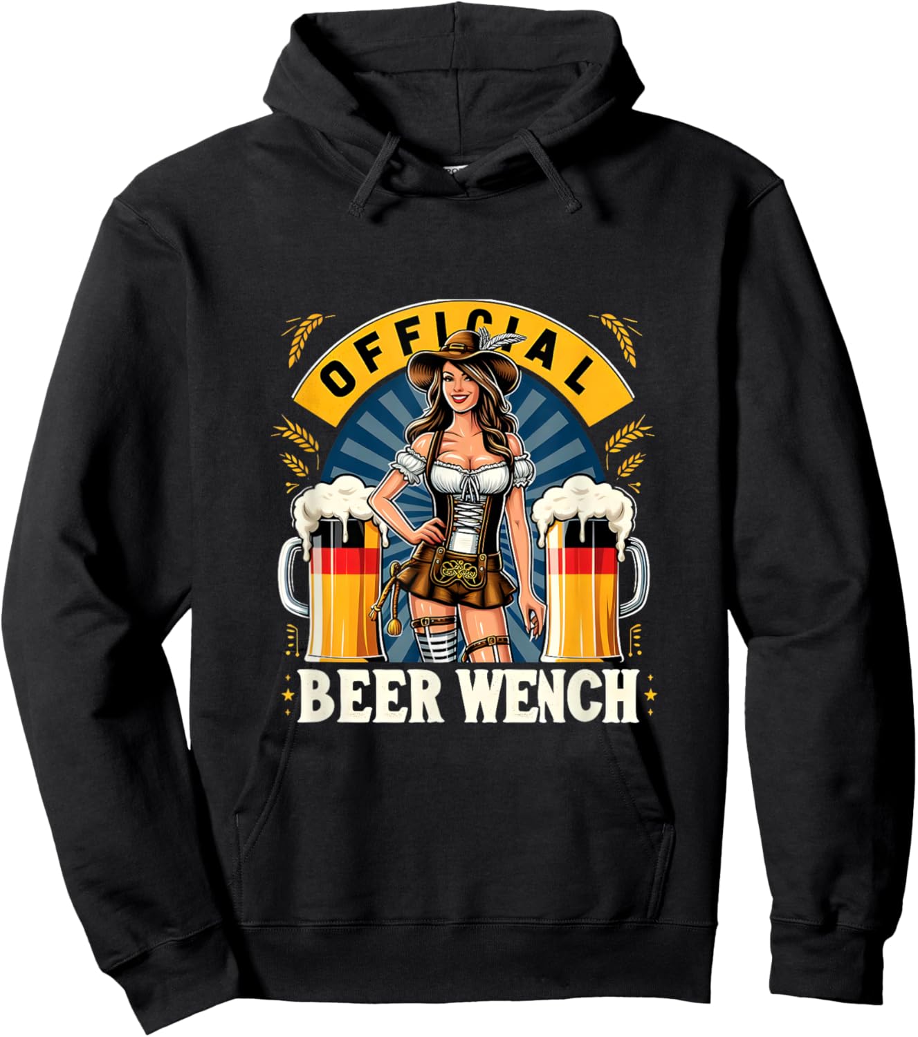 Official Beer Wench Oktoberfest Drinking Team German Flag Hoodie - Hoodie | Black