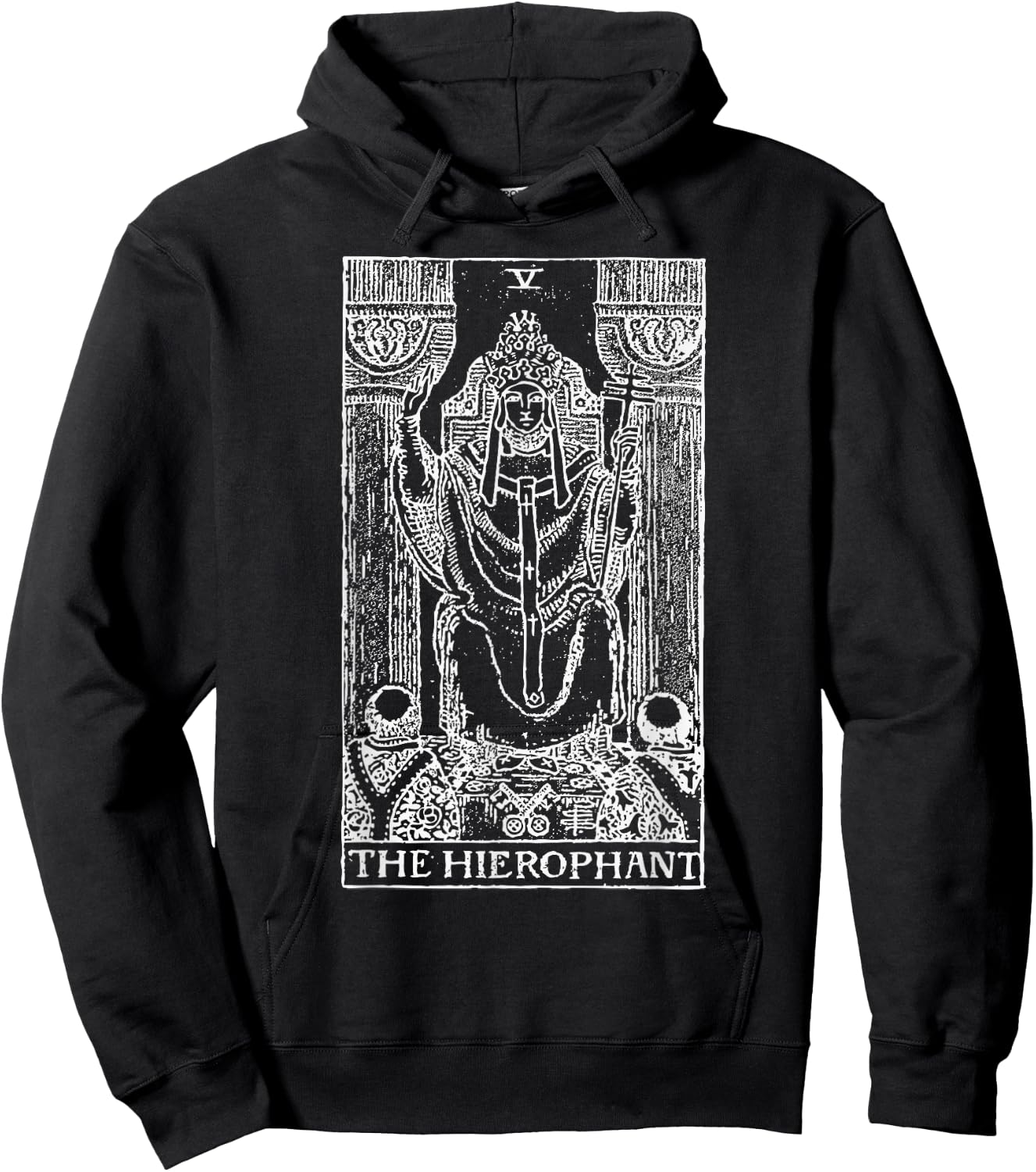 Tarot Card The Hierophant - The Pope Occult Gift Hoodie - Hoodie | Black