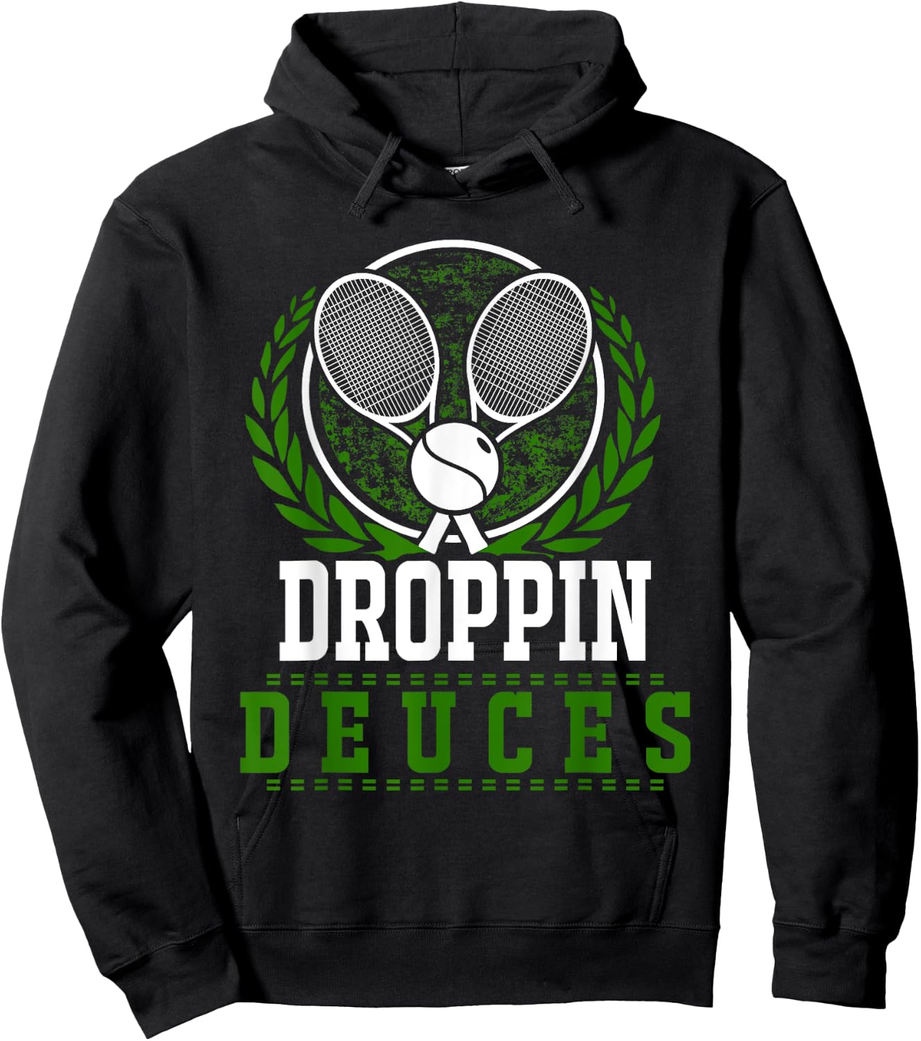 Droppin Deuces Funny Tennis Rackets Ball Graphic Hoodie - Hoodie | Black