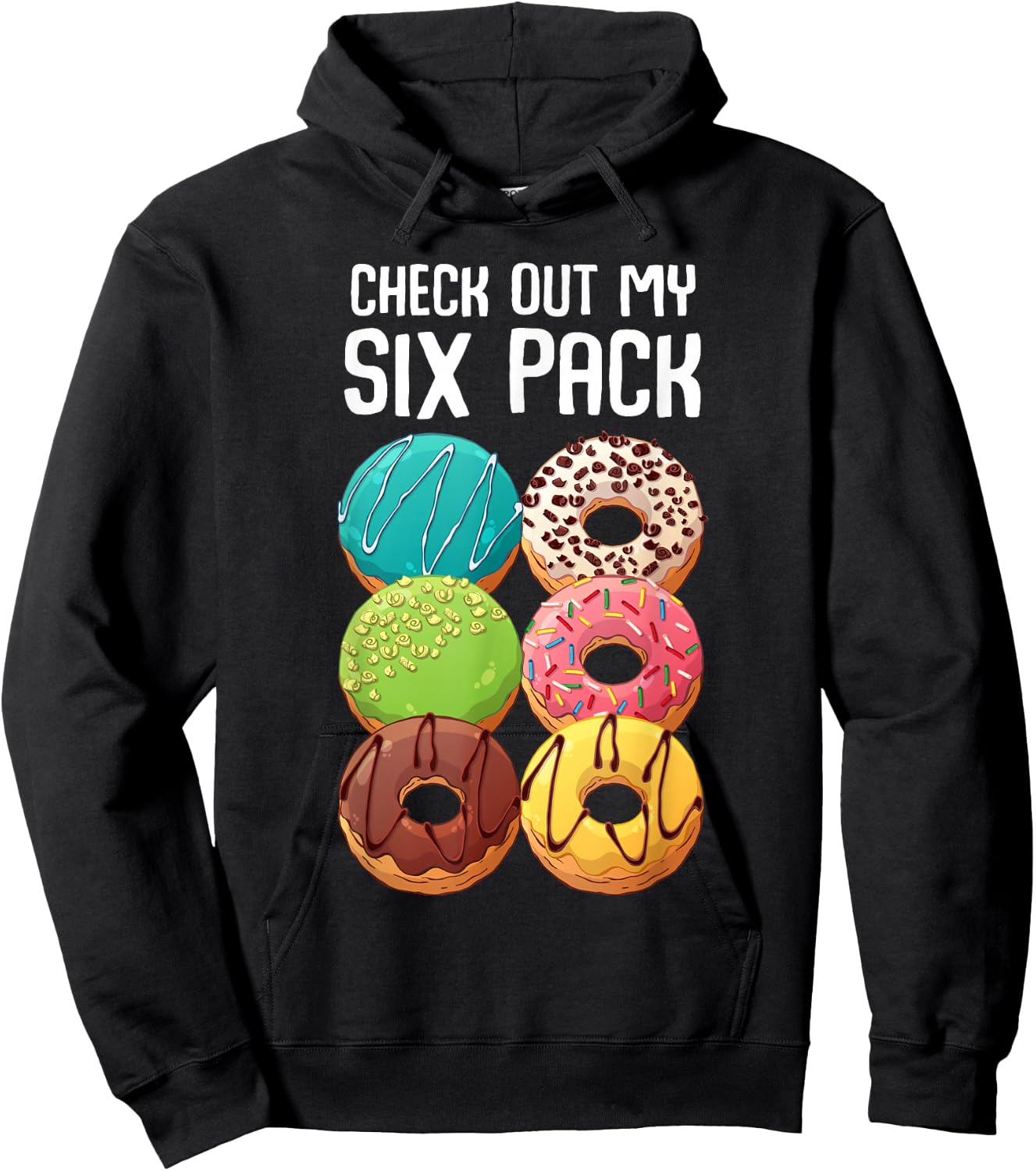 Check Out My Six Pack Donut - Funny Gym Hoodie - Hoodie | Black